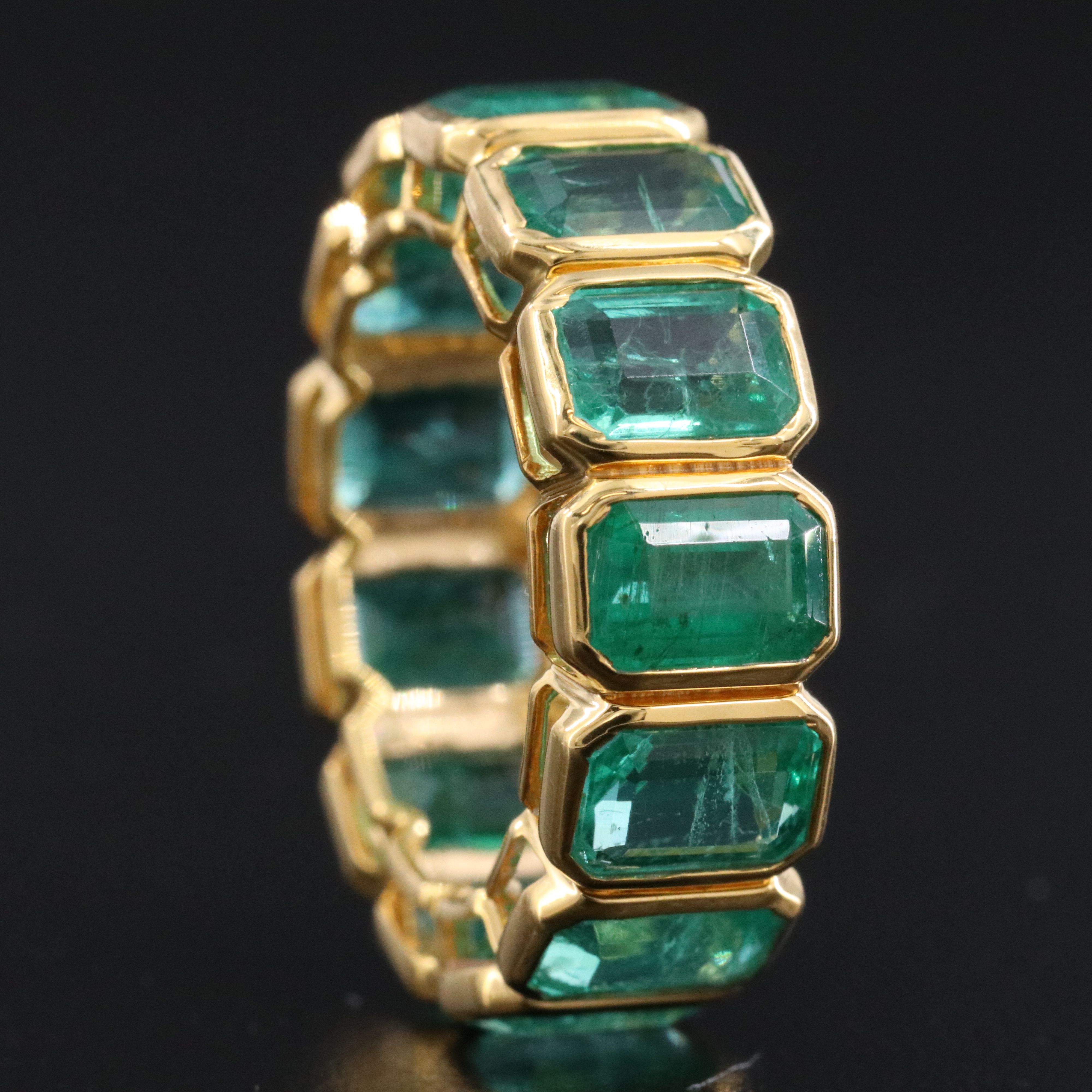 18K 8.07 CTW Emerald Eternity Band