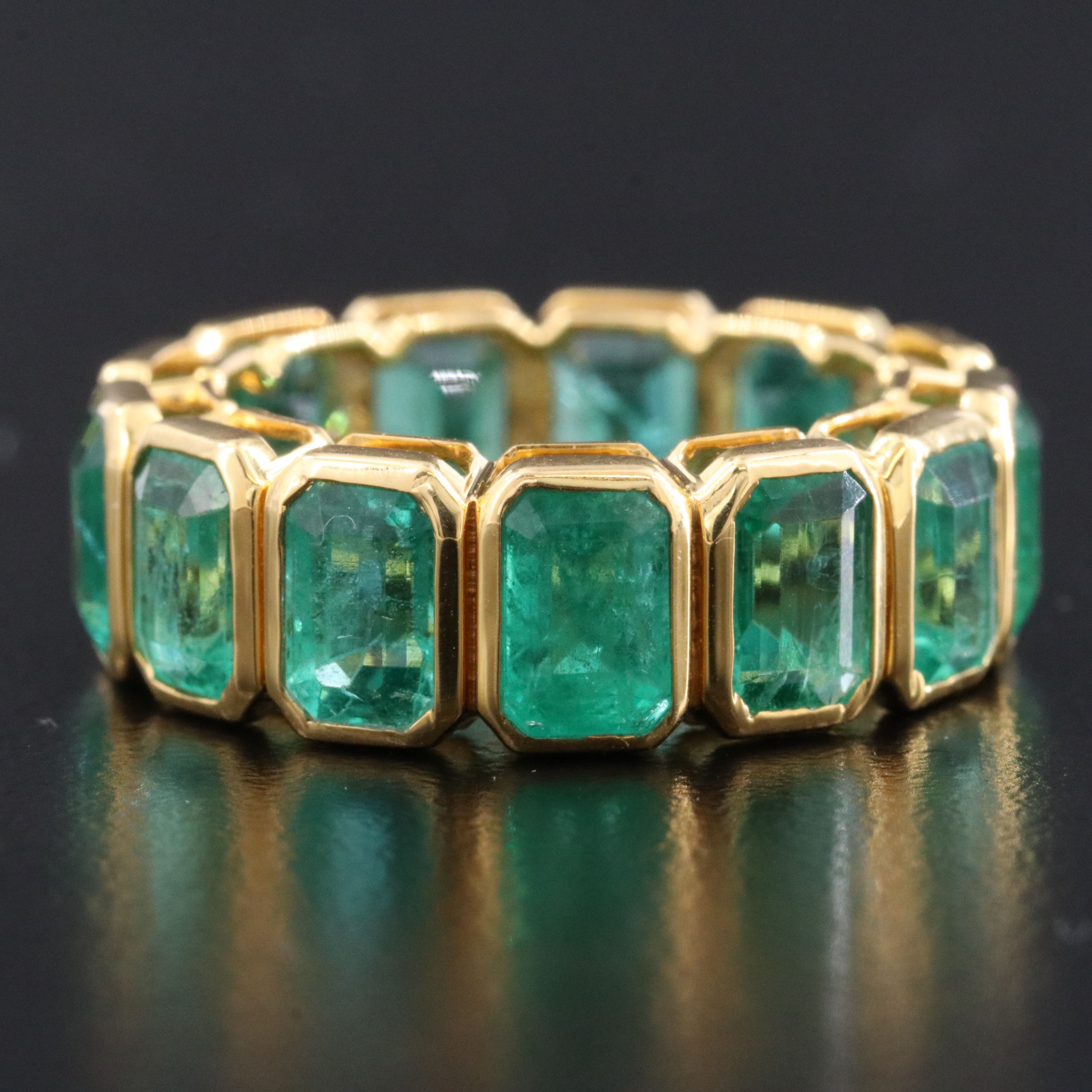 18K 8.07 CTW Emerald Eternity Band