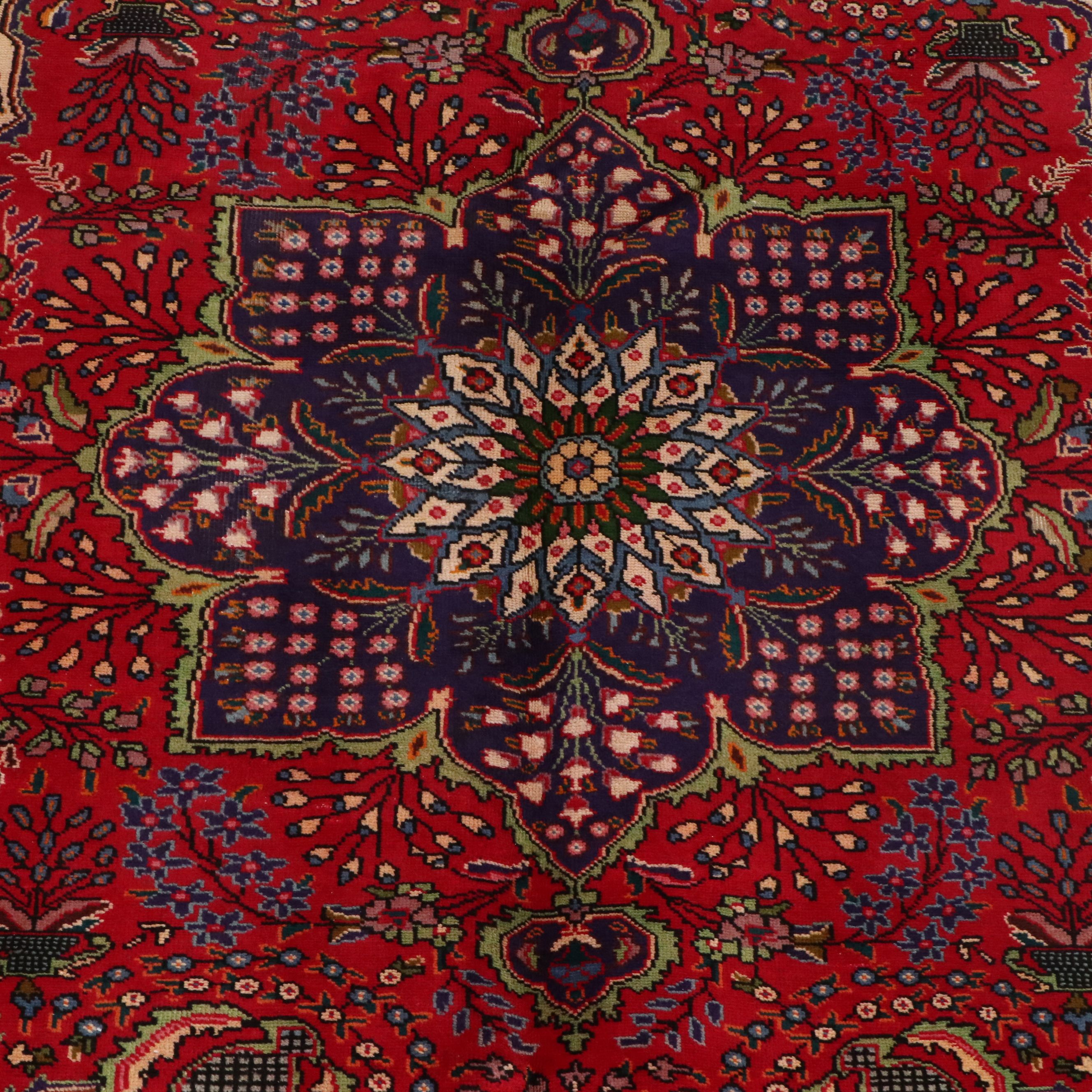 6'8 x 9'7 Hand-Knotted Persian Mashhad Area Rug