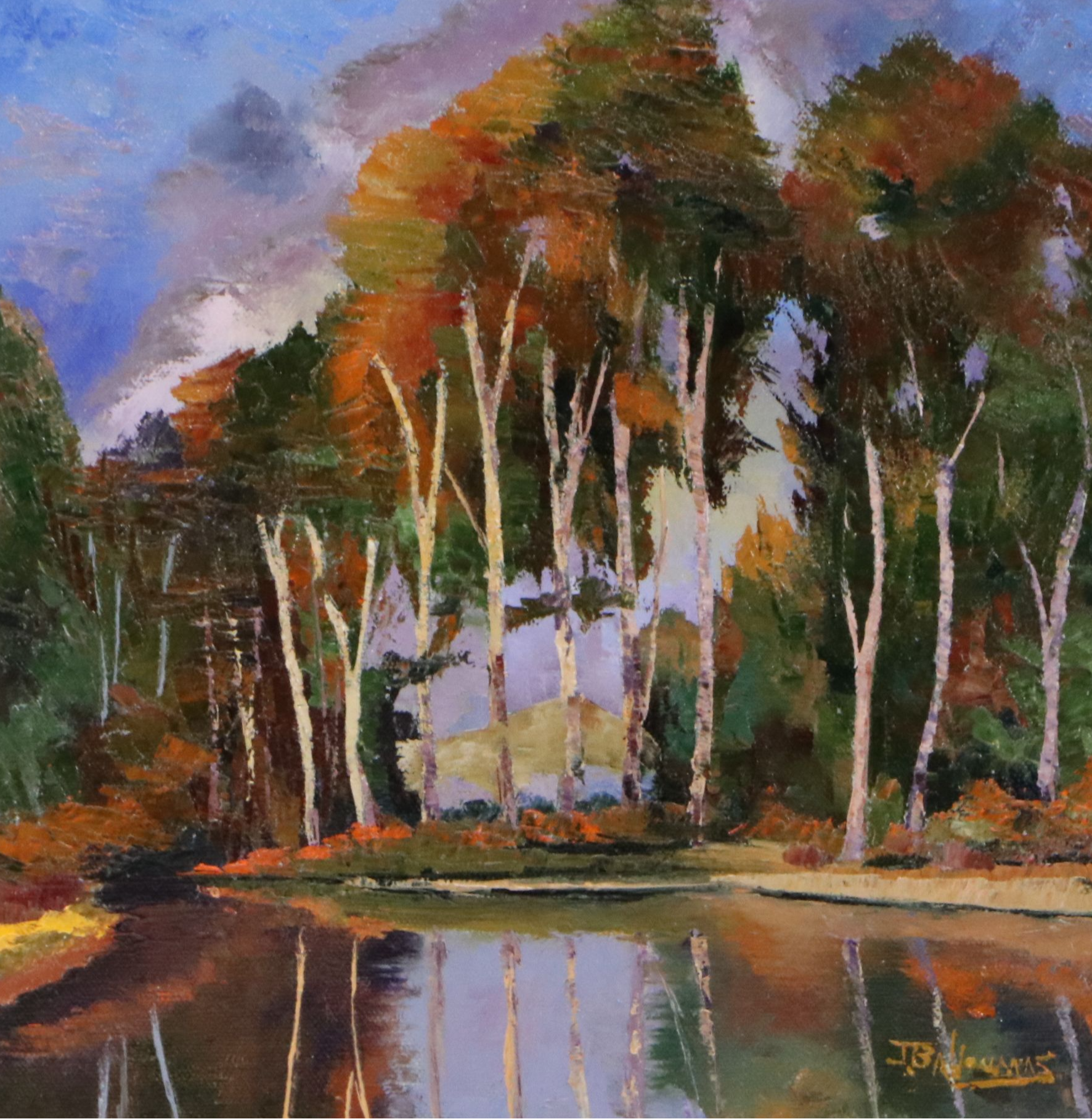 James Baldoumas Oil Painting "Pond and Trees," 2026