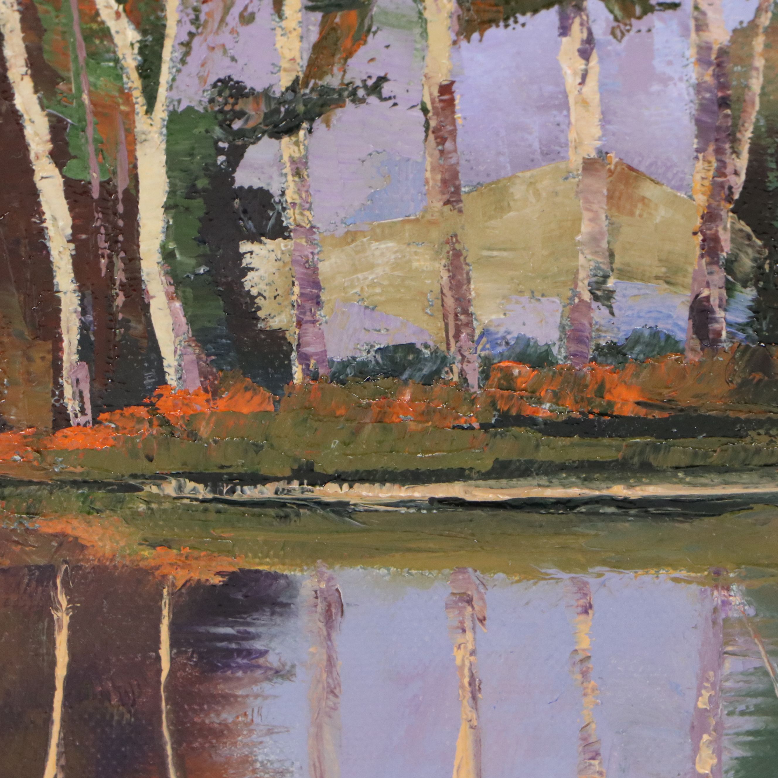 James Baldoumas Oil Painting "Pond and Trees," 2026