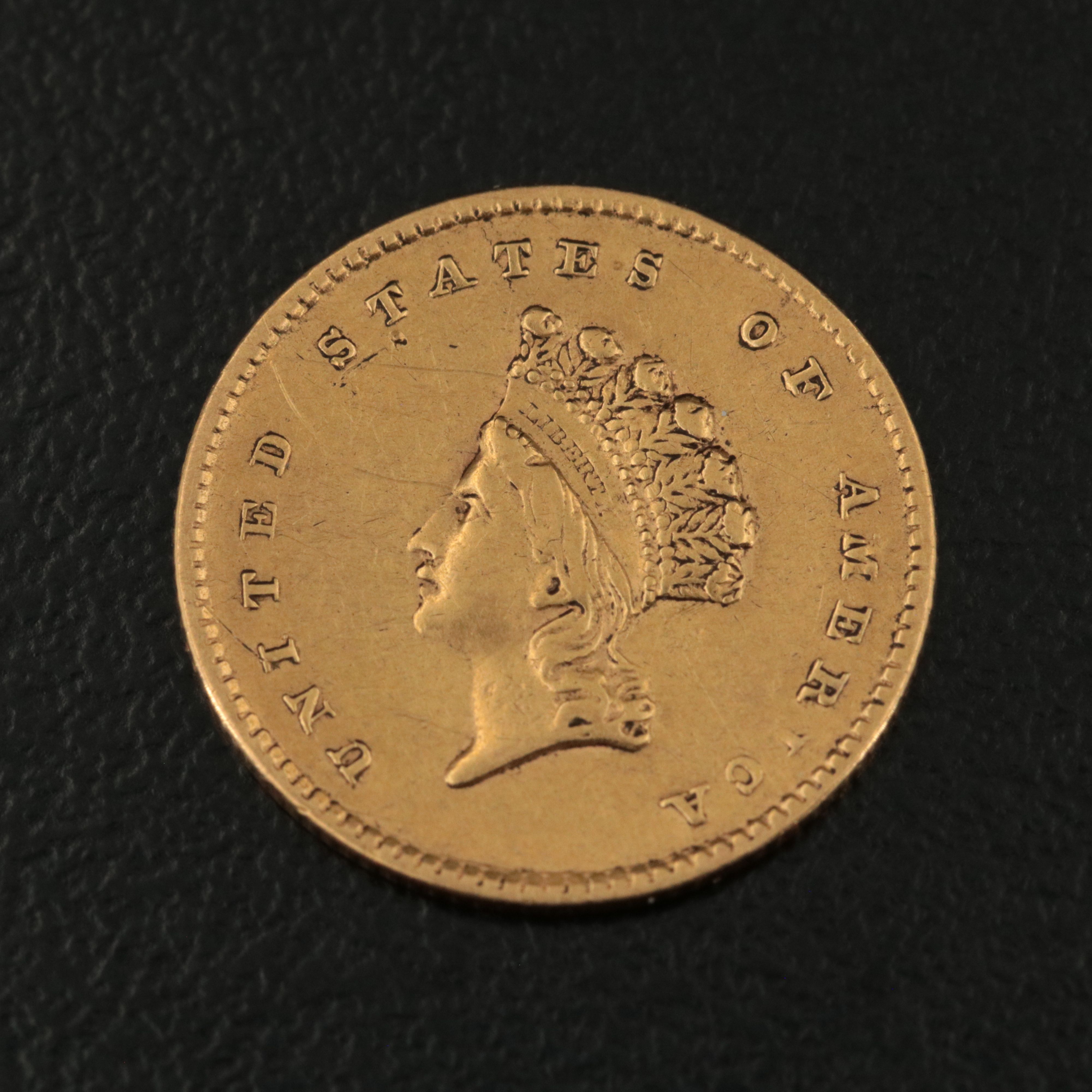 1854 Indian Princess Head Type II Gold Dollar