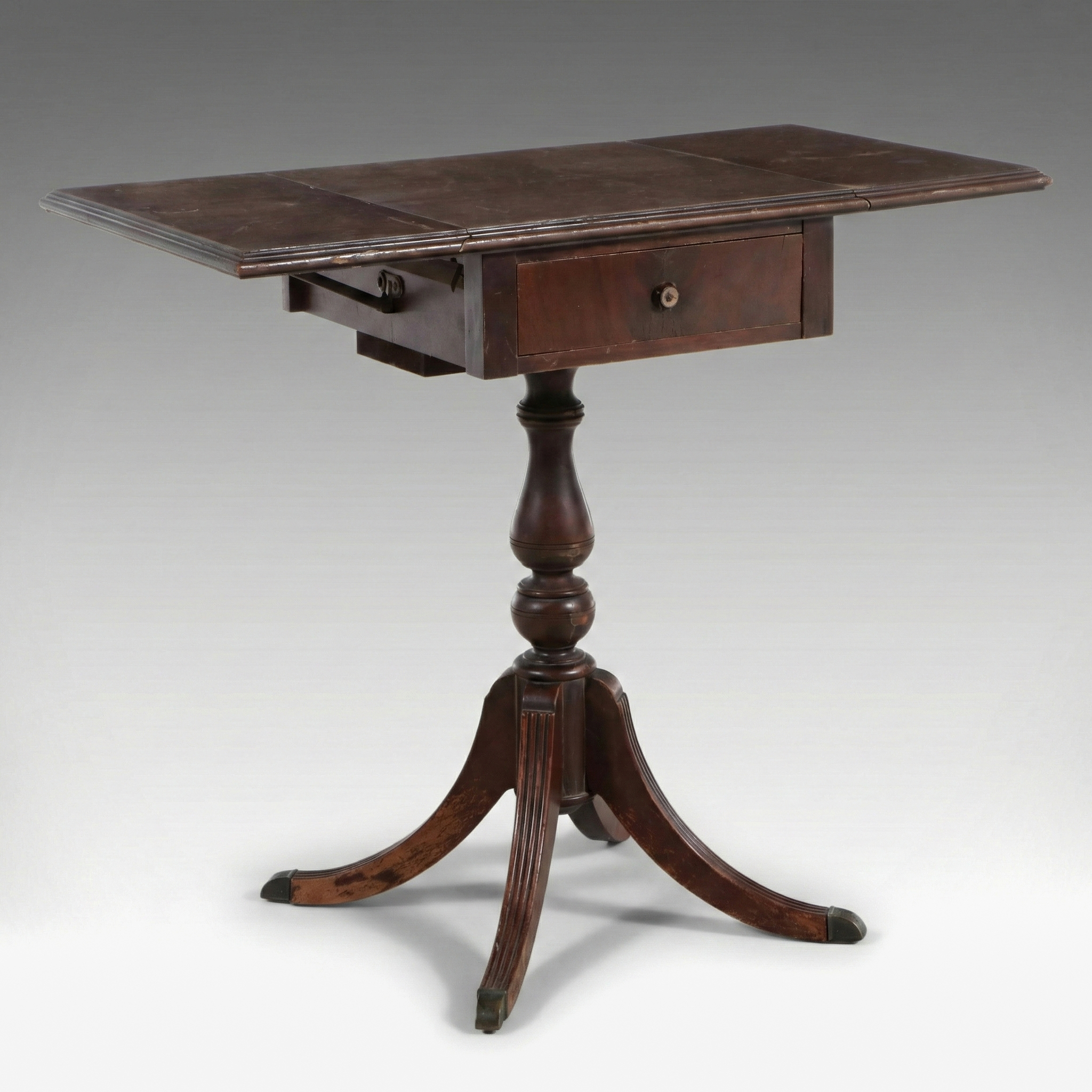 American Empire Style Drop-Leaf Work Table, Early 20th Century