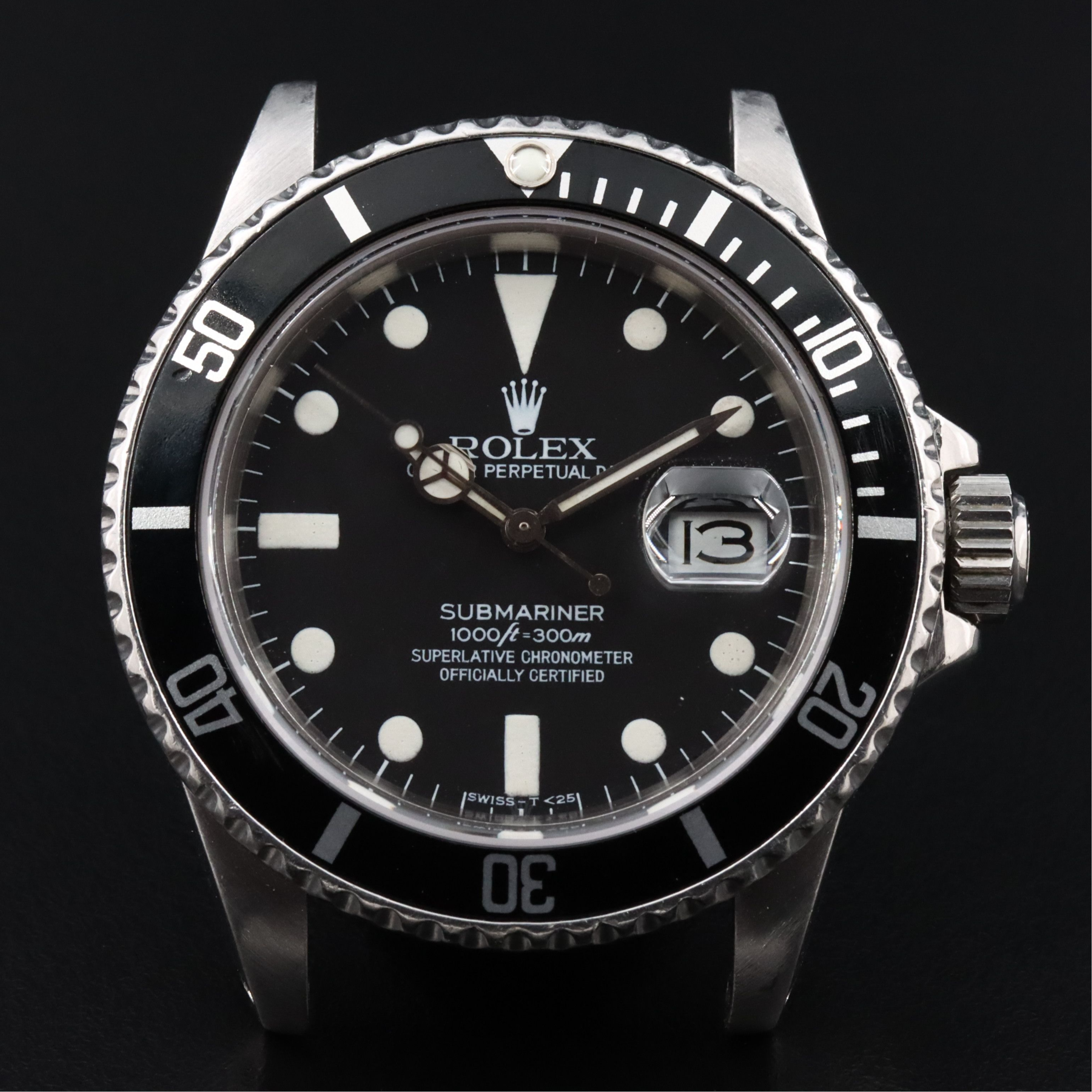 1983 Rolex Submariner Black Matte Dial Steel Date 16800 Automatic Watch
