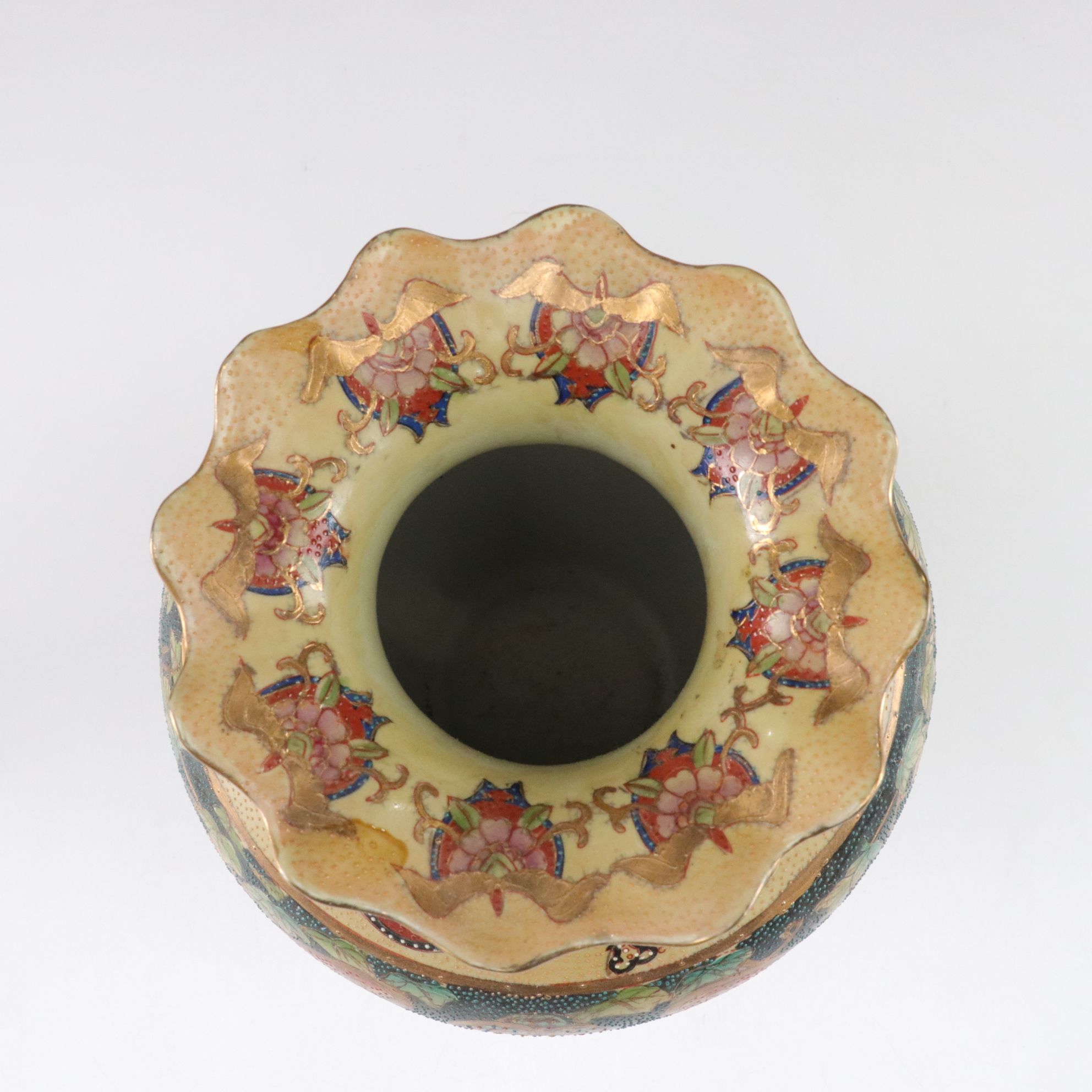 Satsuma Moriage Style Vase with Ceramic Crane, Geisha, Demitasse Teacups & More