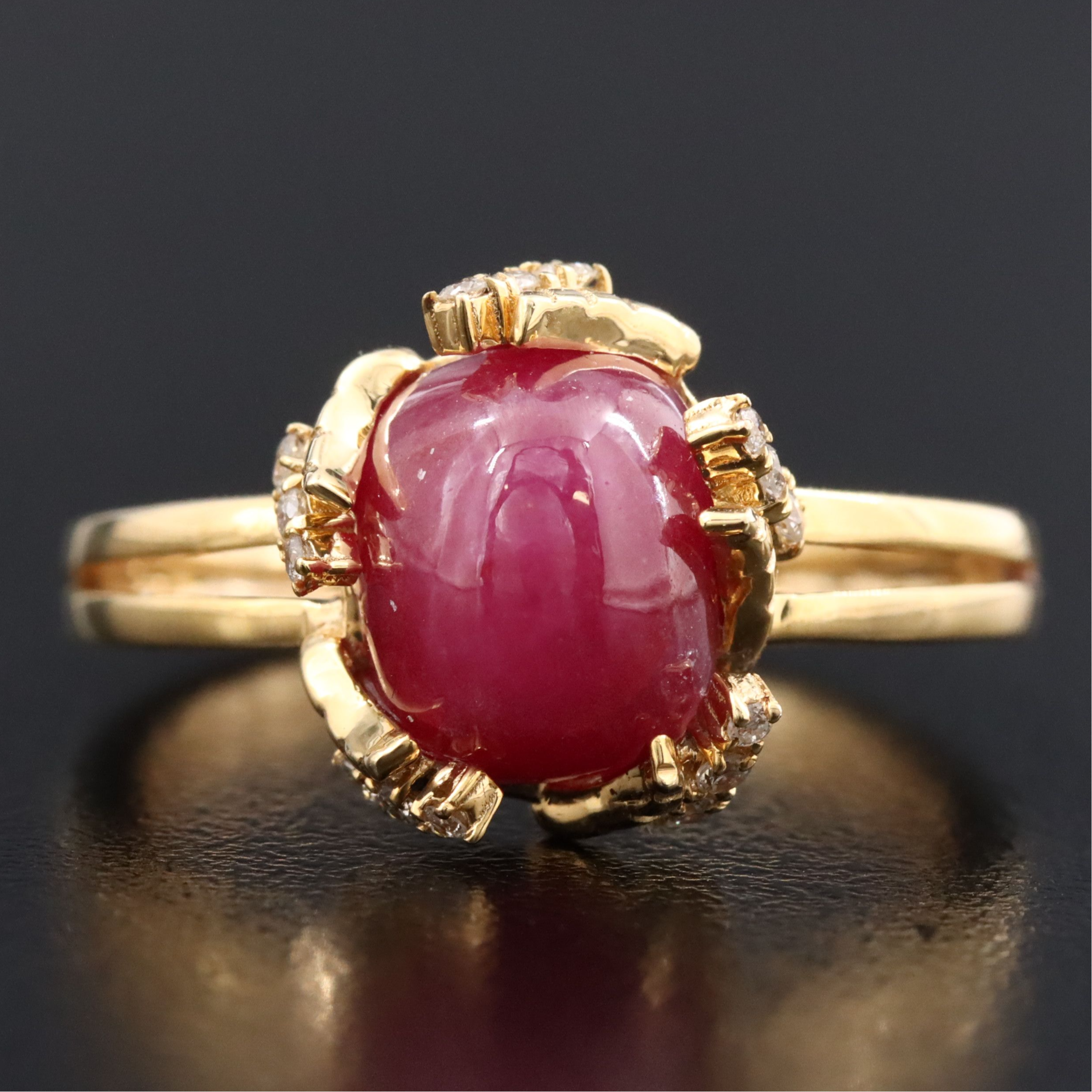 14K 4.10 CT Ruby and Diamond Ring