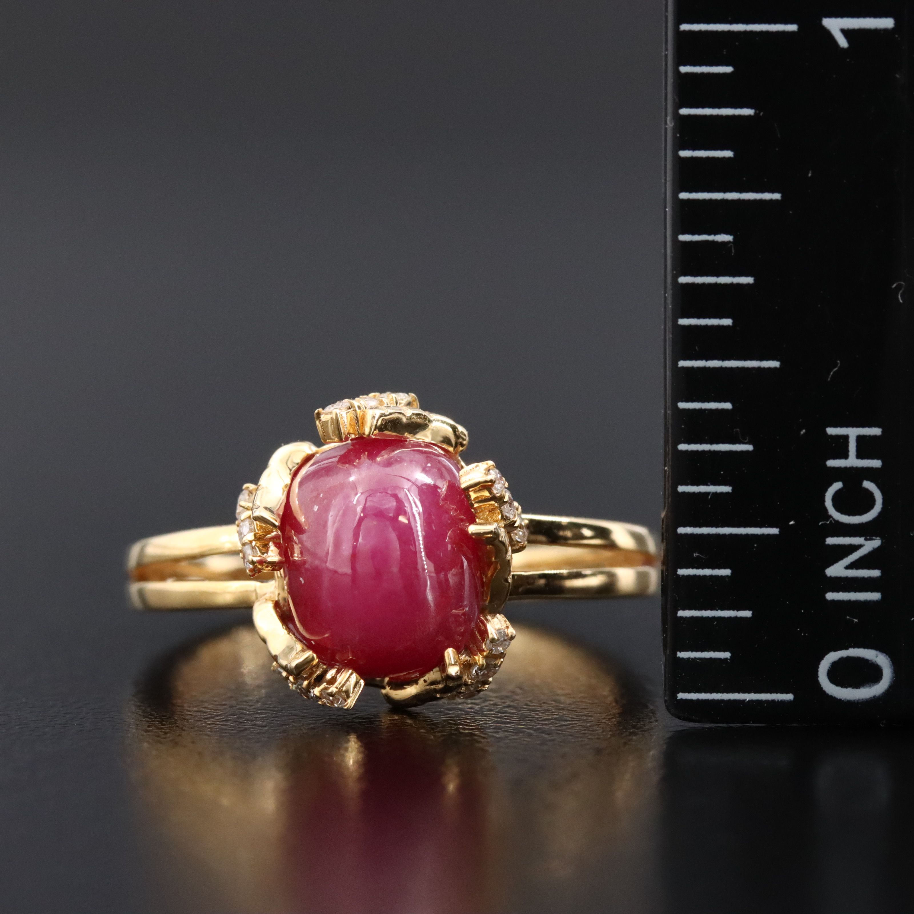 14K 4.10 CT Ruby and Diamond Ring
