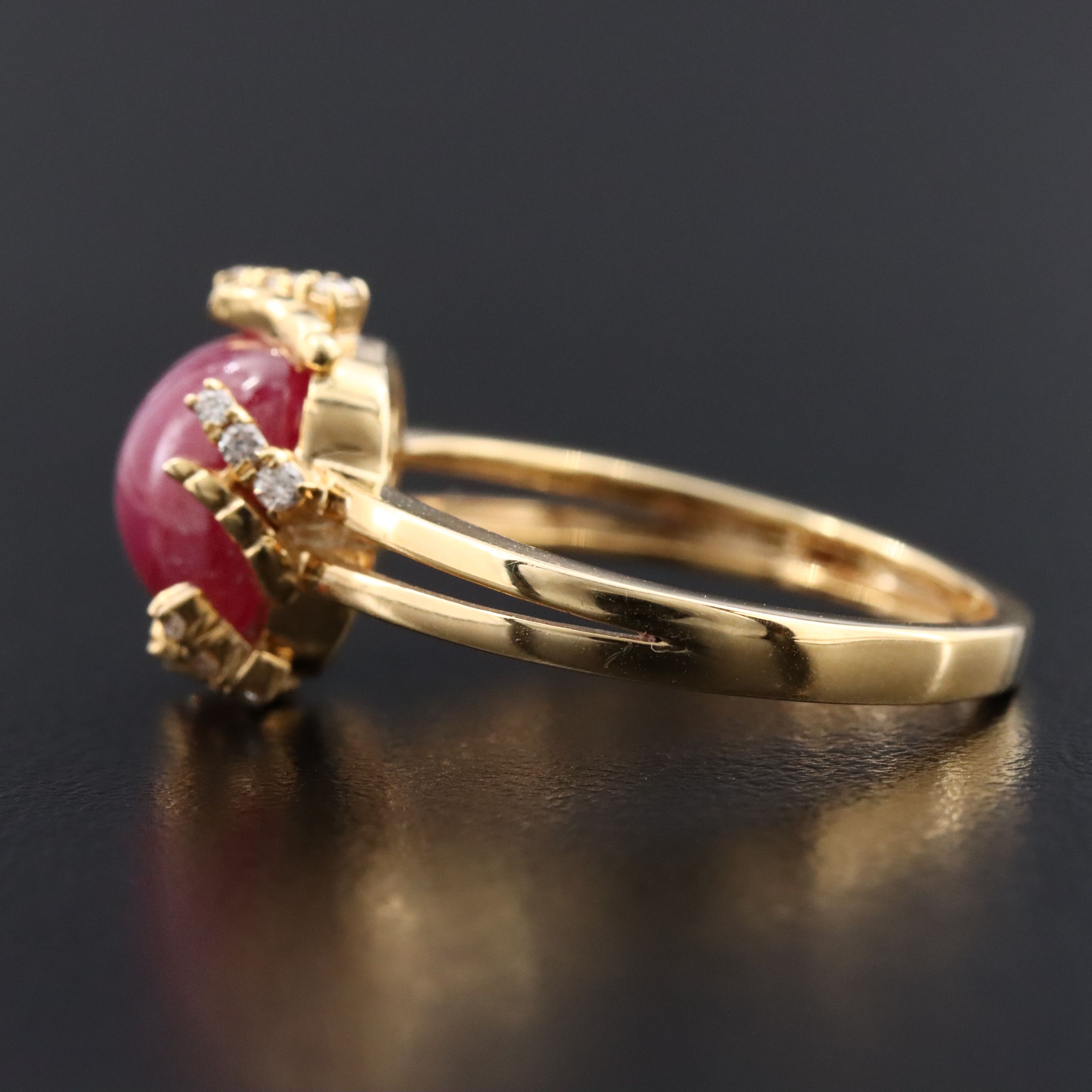 14K 4.10 CT Ruby and Diamond Ring