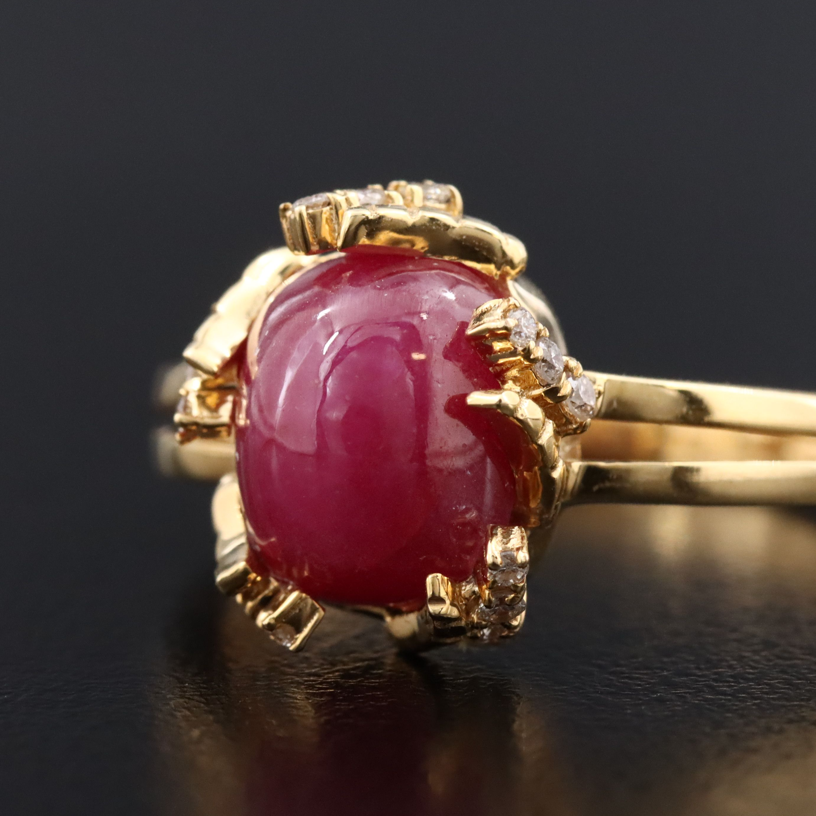 14K 4.10 CT Ruby and Diamond Ring