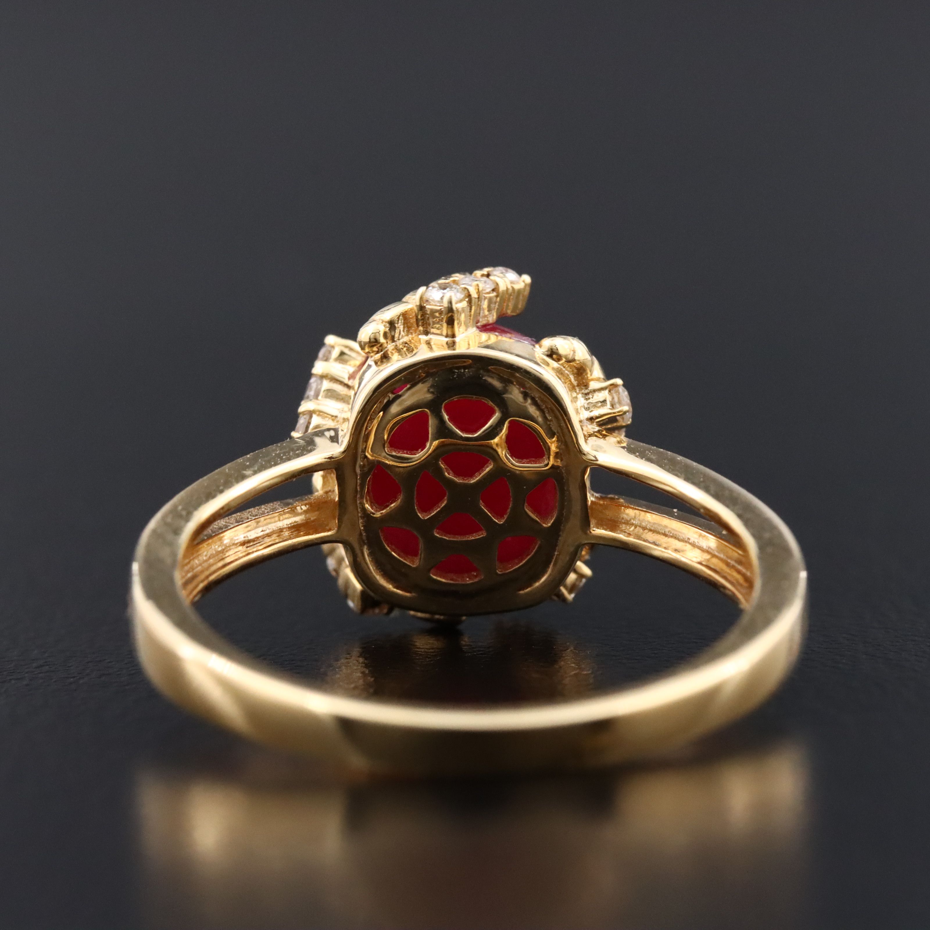 14K 4.10 CT Ruby and Diamond Ring