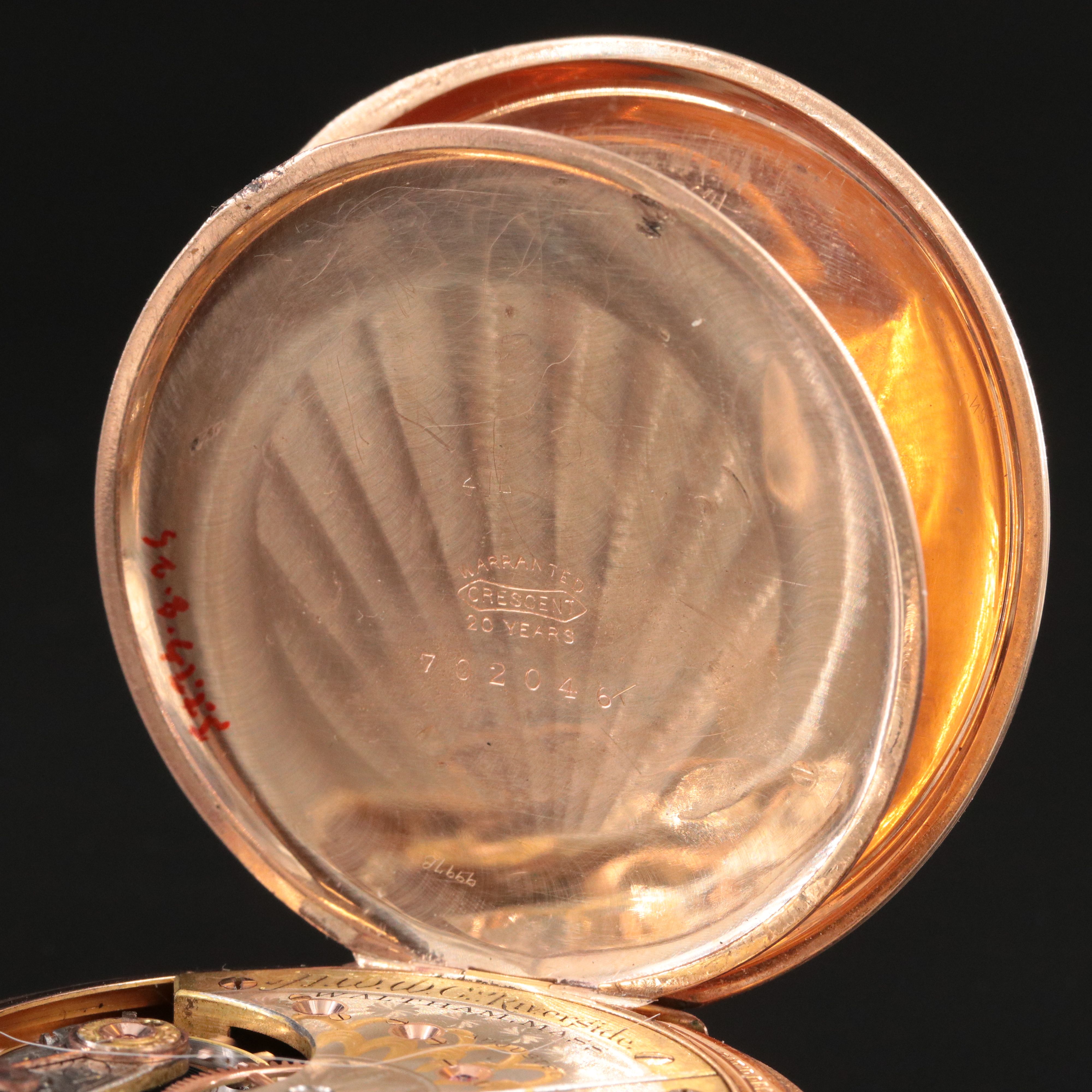 Waltham Riverside Gold-Filled Pocket Watch Serial # 9136911