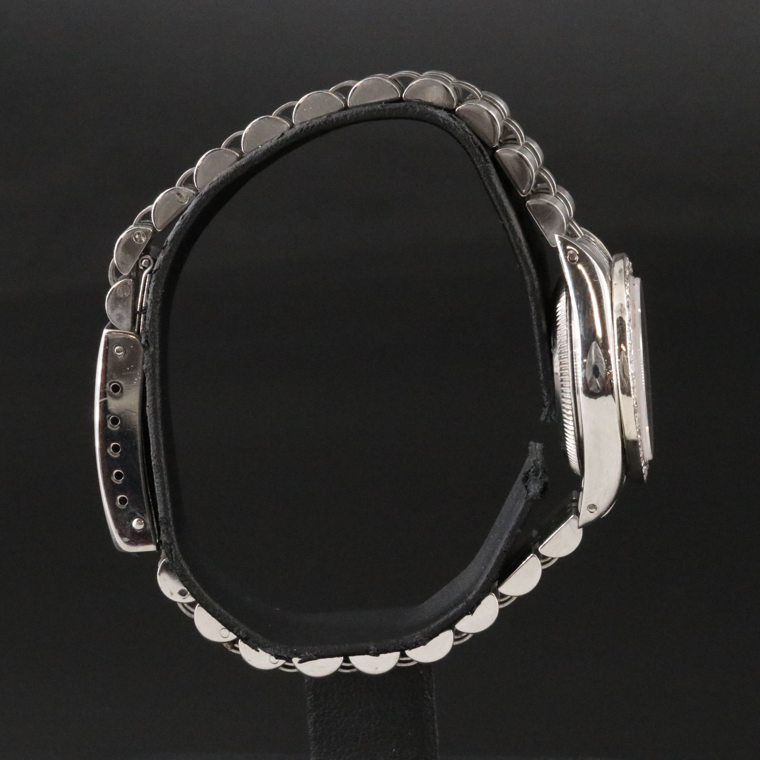 Rolex Oyster Perpetual 67194 Custom Diamond Bezel Vintage Watch c.1989