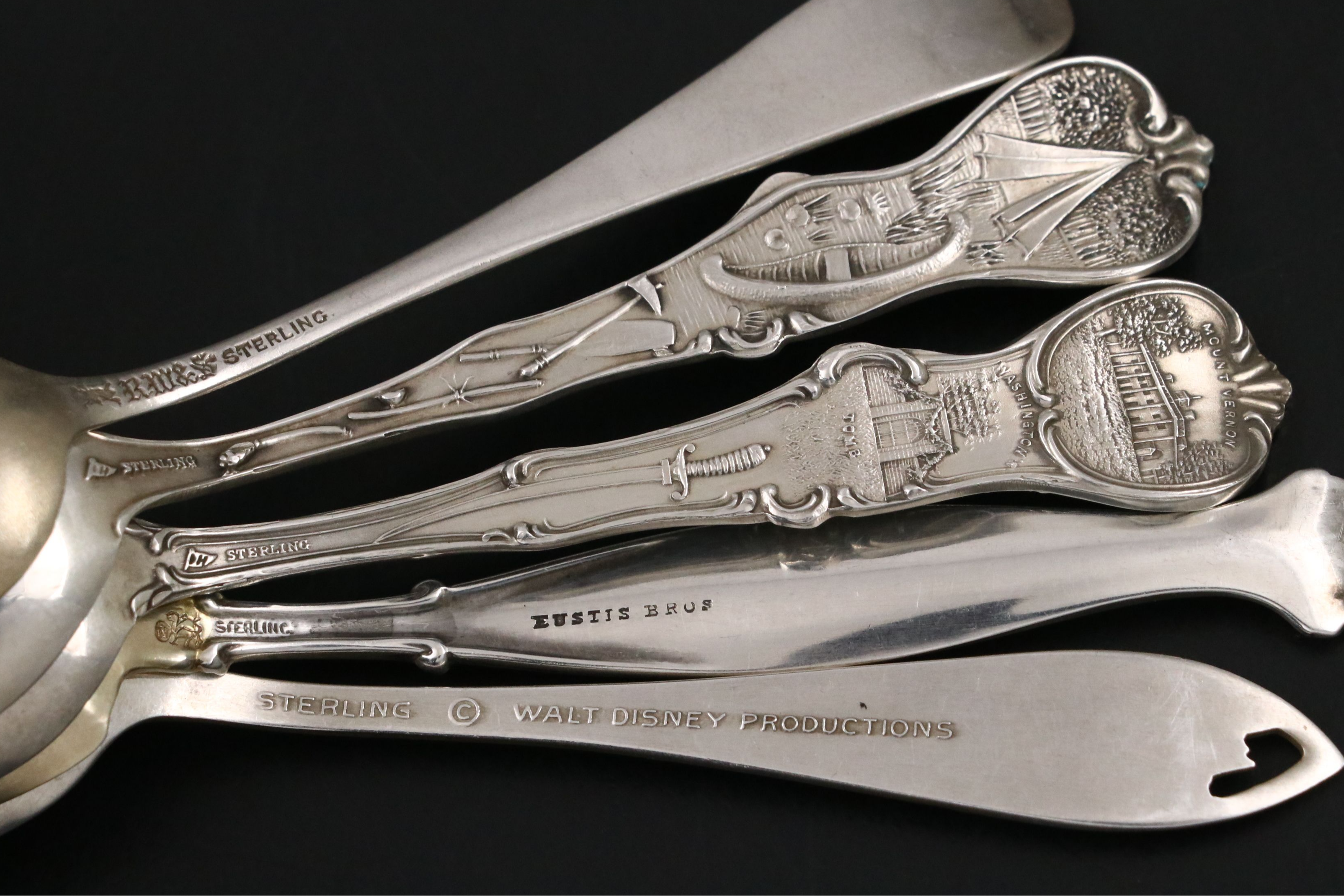 Sitka Tlingit 900 Silver with Other Sterling and 800 Silver Souvenir Spoons