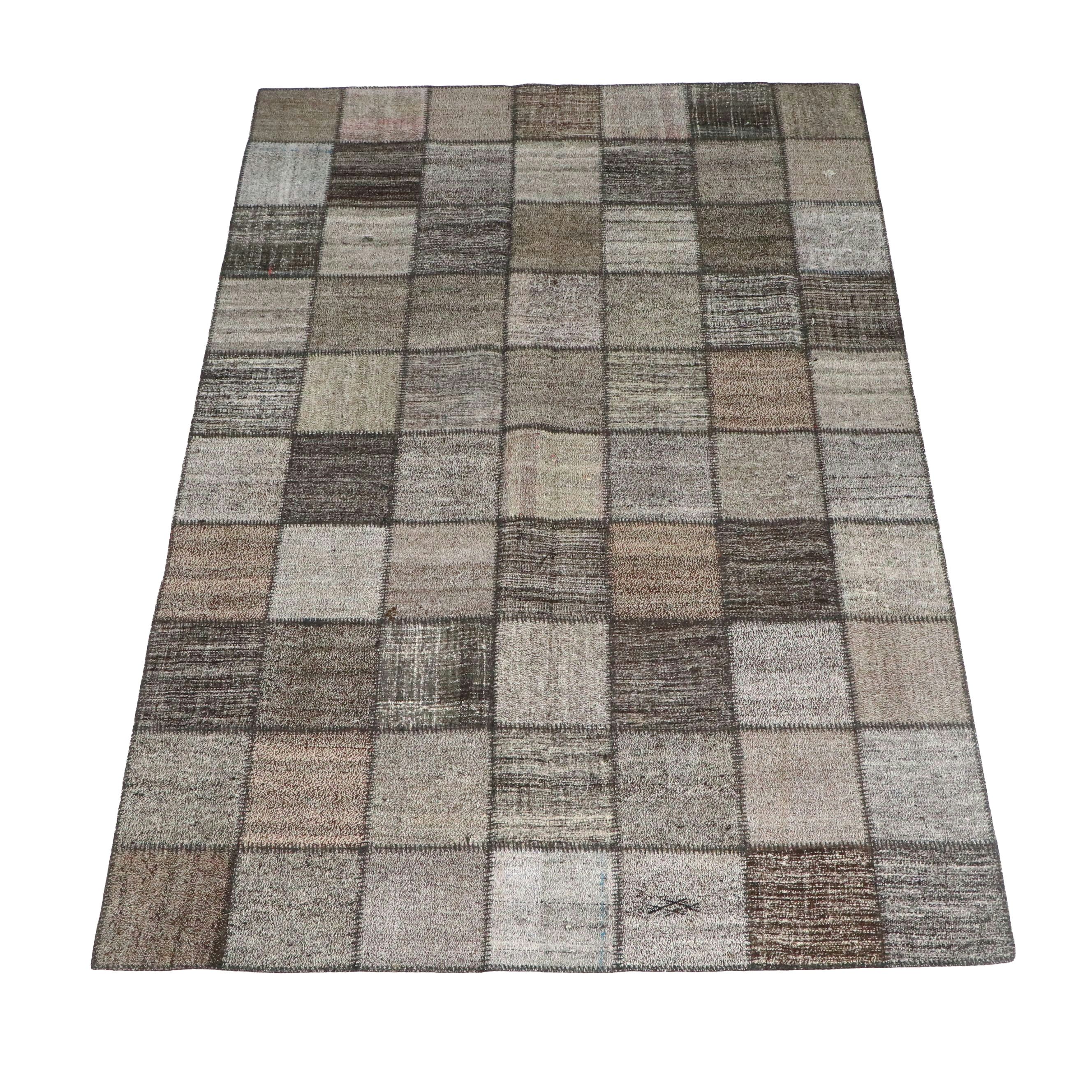 6'10 x 10'6 Mixed Technique Turkish Patchwork Kilim Area Rug