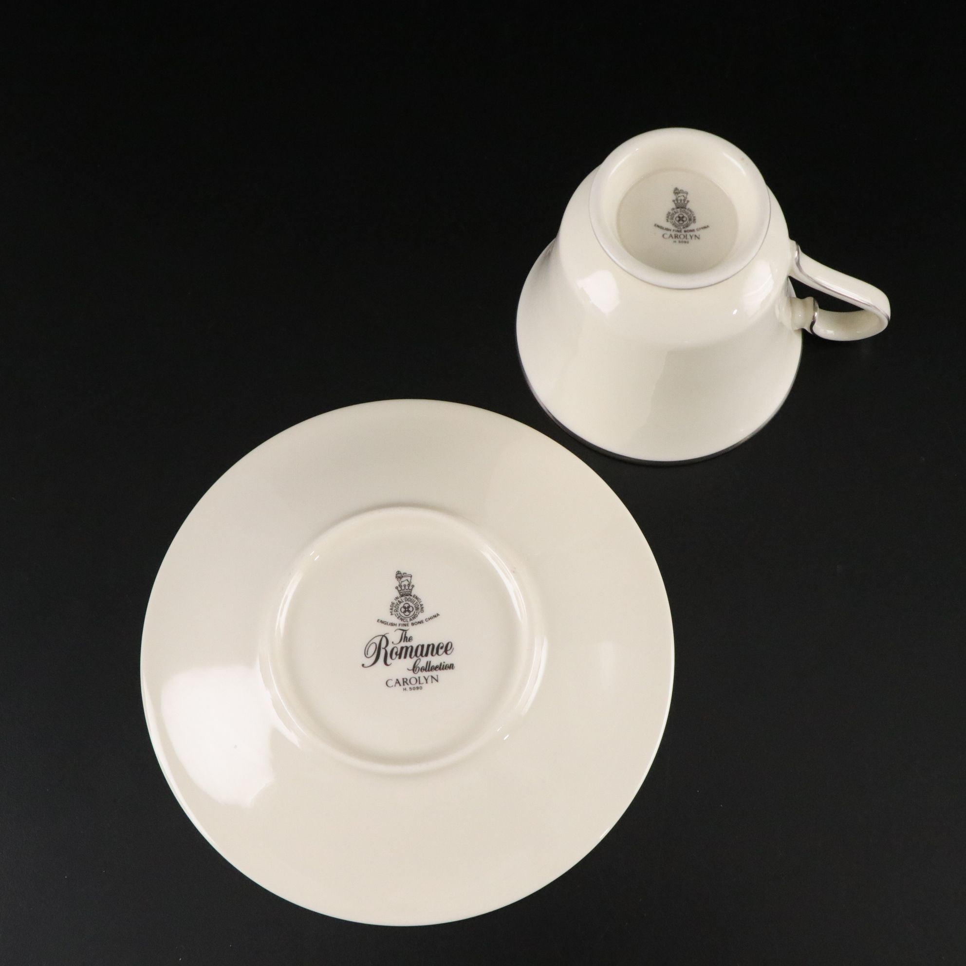 Royal Doulton "The Romance Collection" Platinum Porcelain Cups, Saucers and More