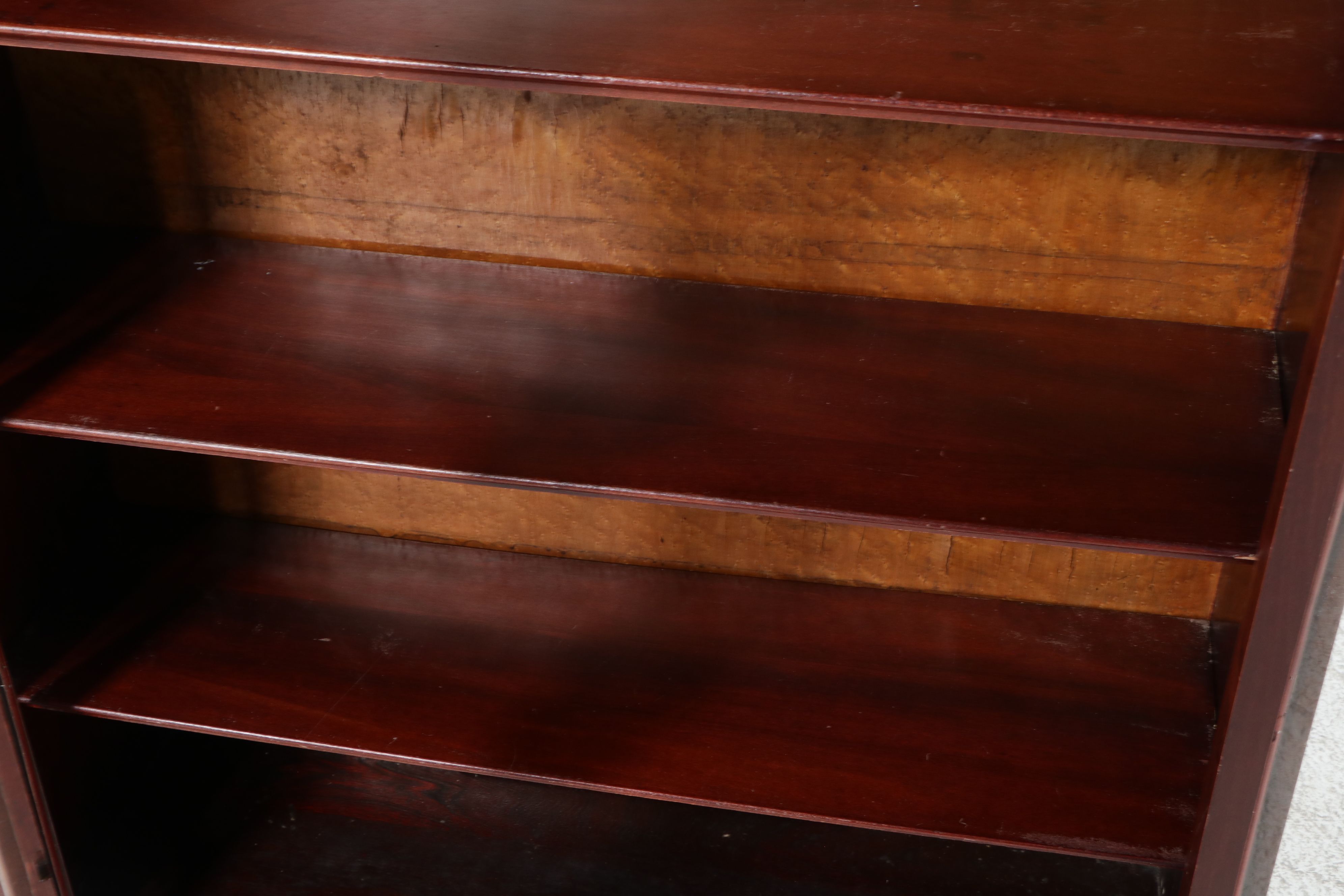 Biedermeier Mahogany Veneer Glazed Bookcase, Mid-19th Century