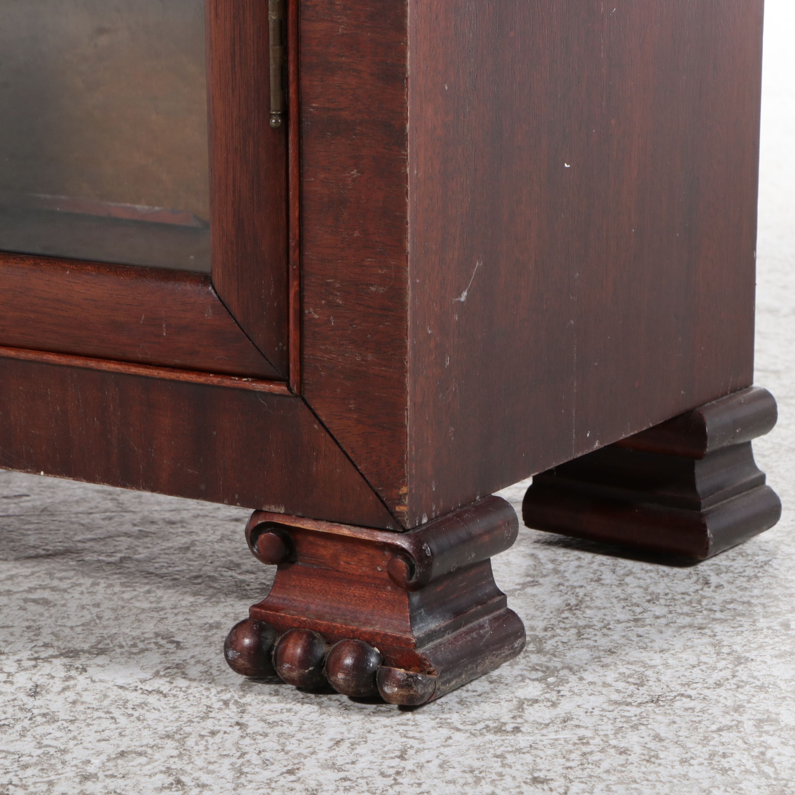 Biedermeier Mahogany Veneer Glazed Bookcase, Mid-19th Century