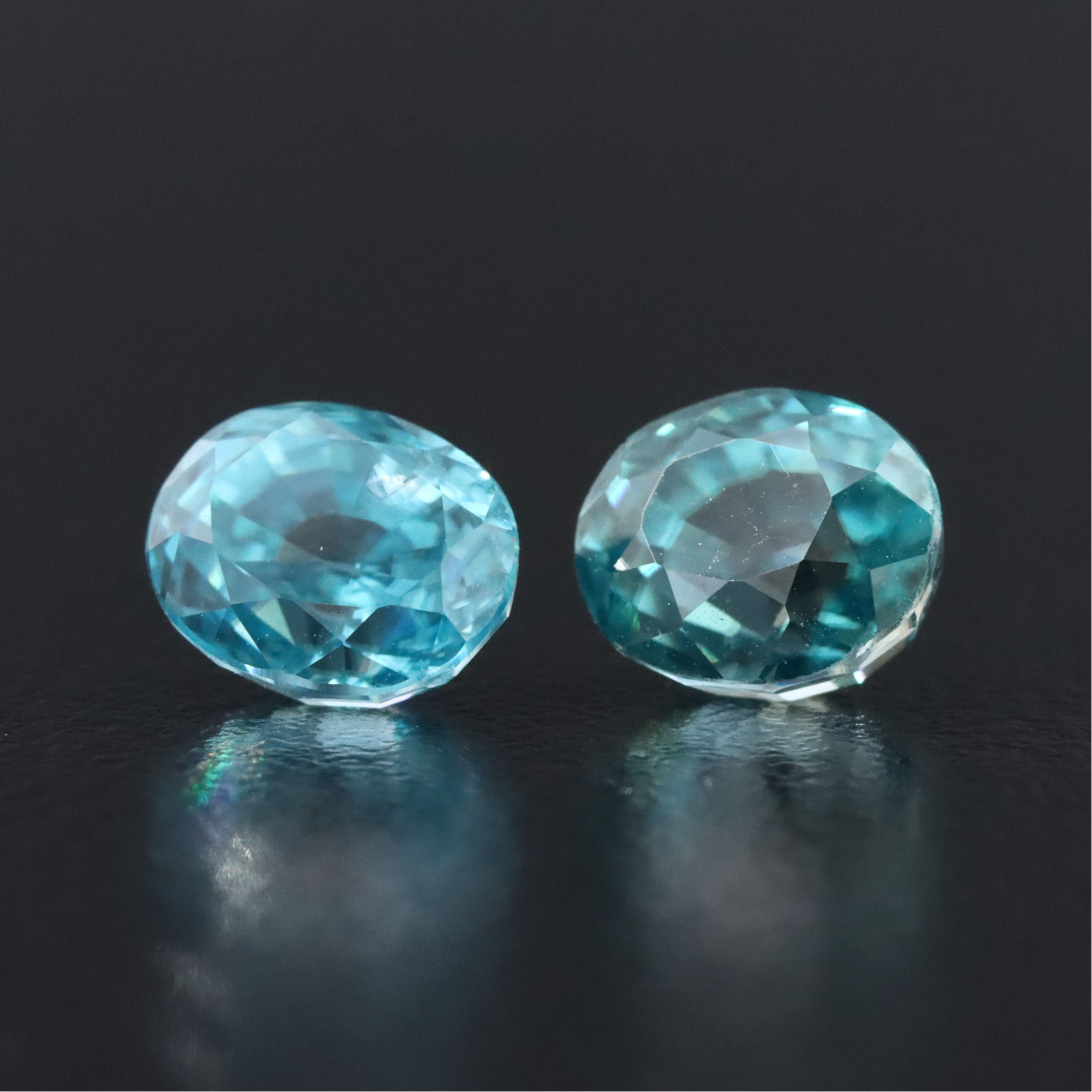 Loose 3.54 CTW Blue Zircon Matched Pair