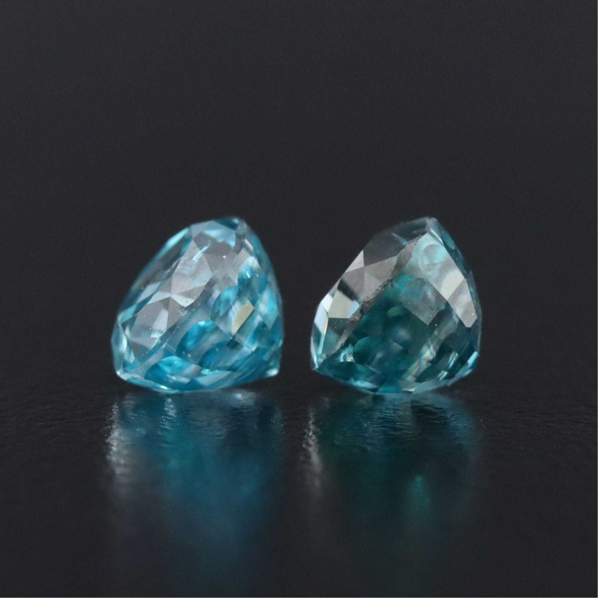 Loose 3.54 CTW Blue Zircon Matched Pair