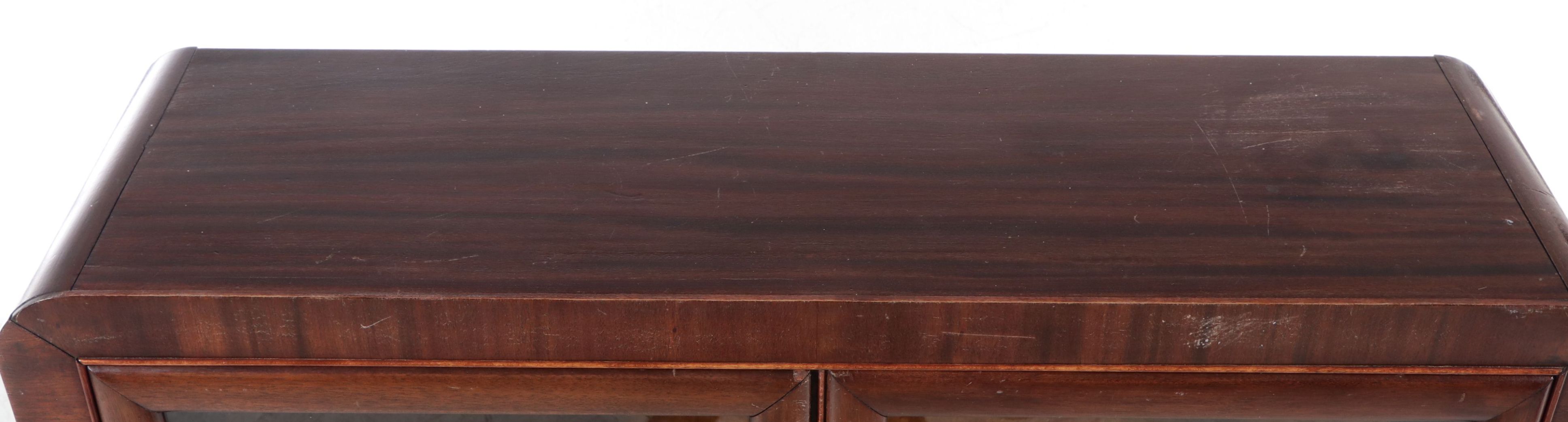 Biedermeier Mahogany Veneer Glazed Bookcase, Mid-19th Century