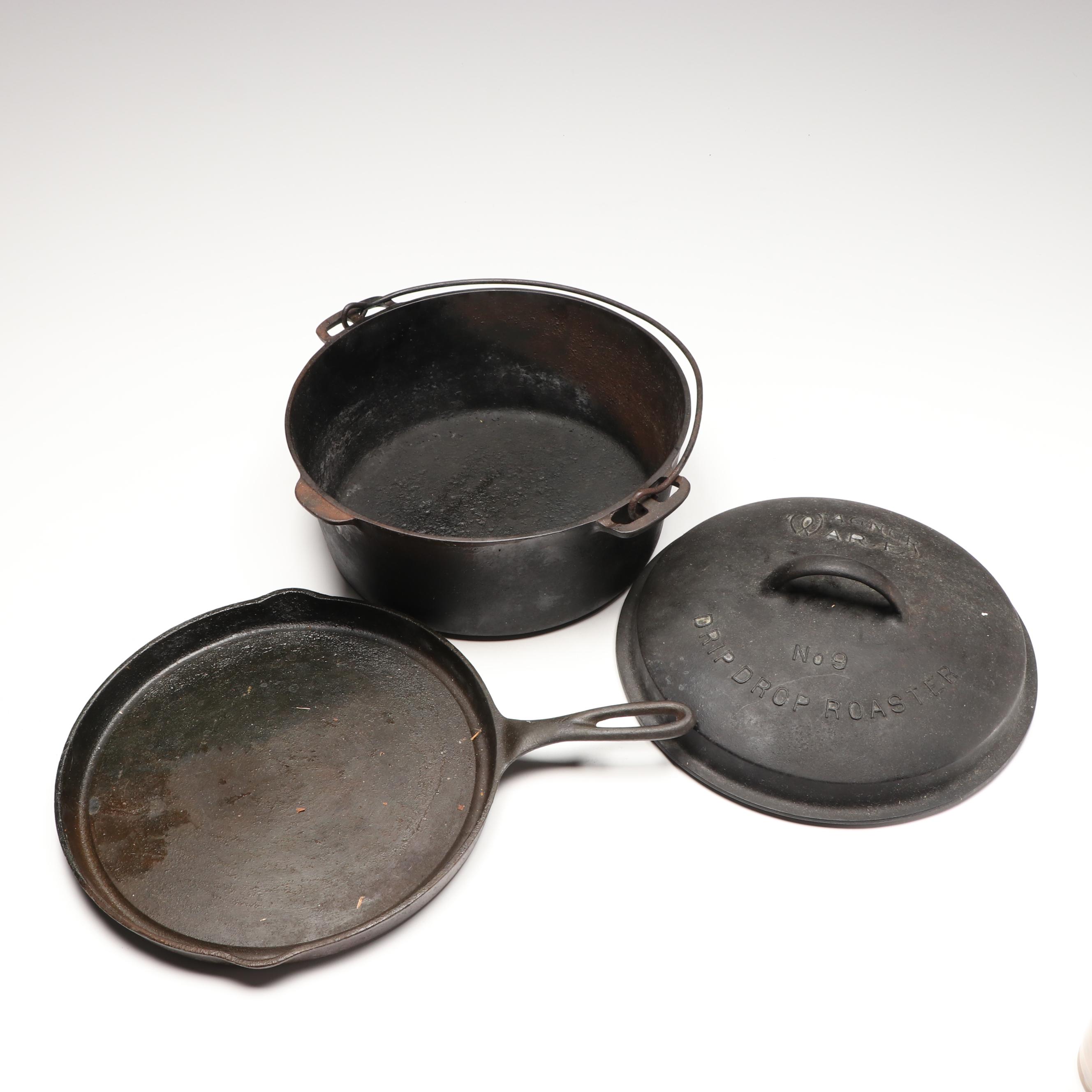Wagner Ware Cast Iron Dutch Oven and Skillet