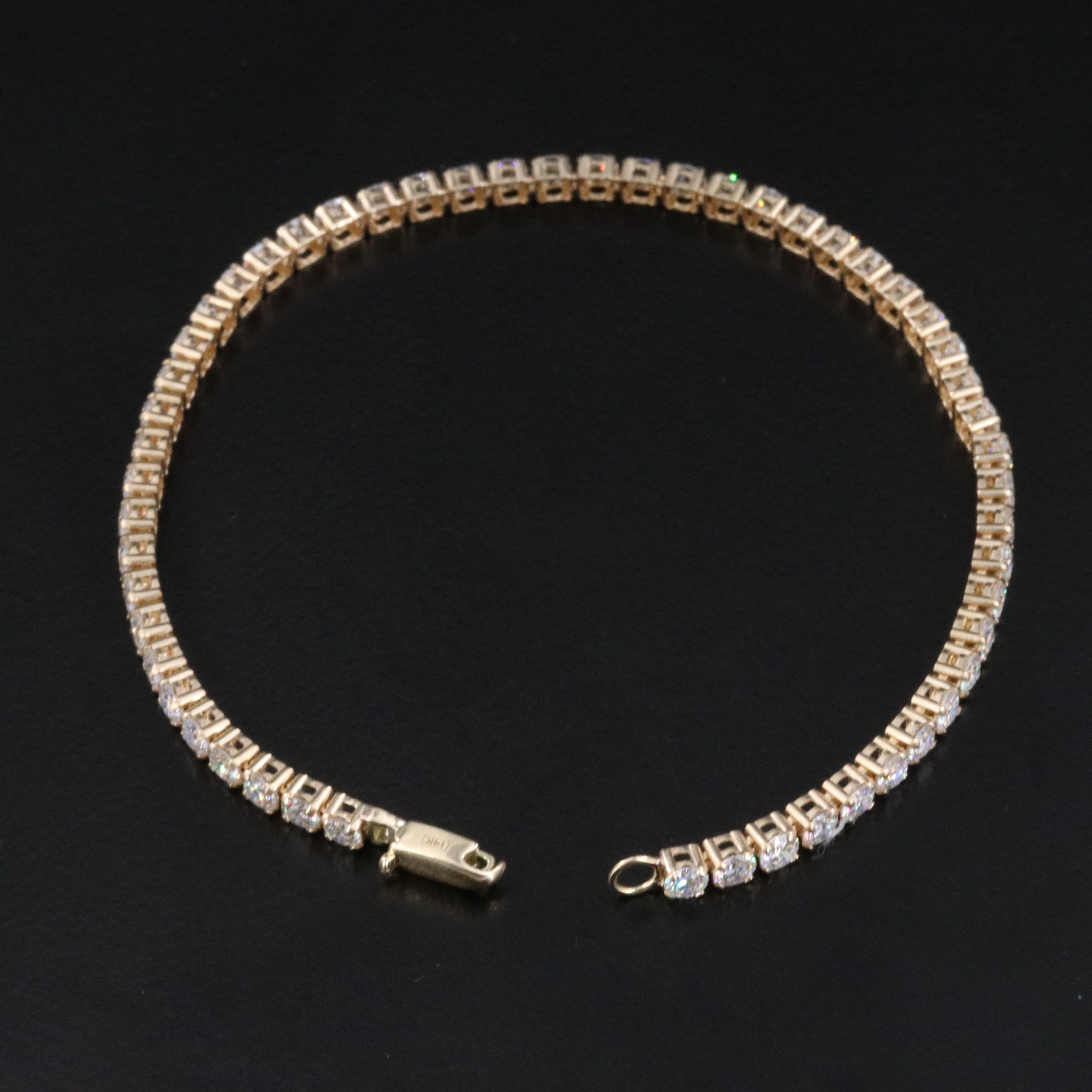 14K 4.89 CTW Lab Grown Diamond Line Bracelet with IGI Jewelry Report