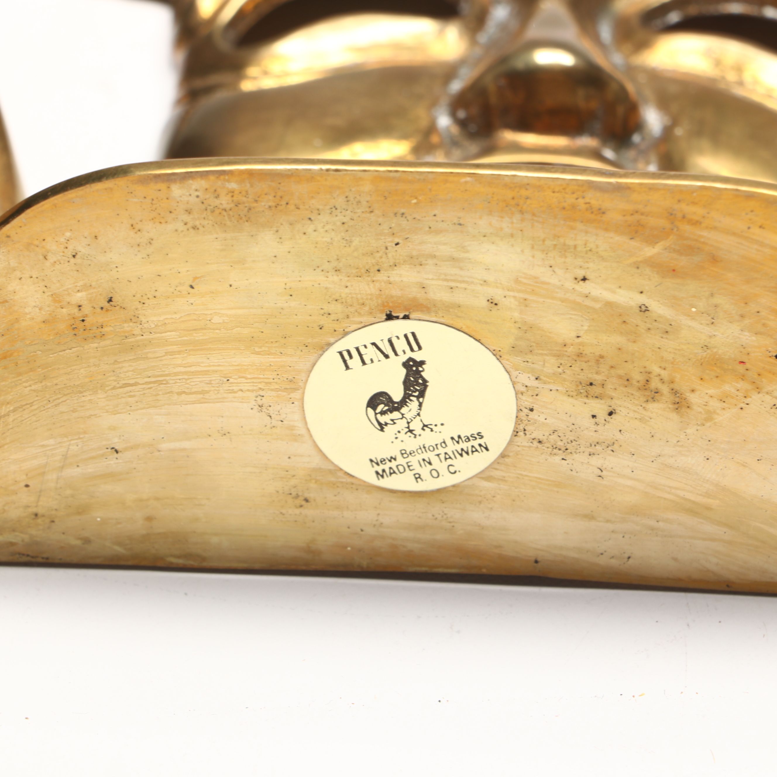Penco Brass Finish Drama Mask with Jester Bookends