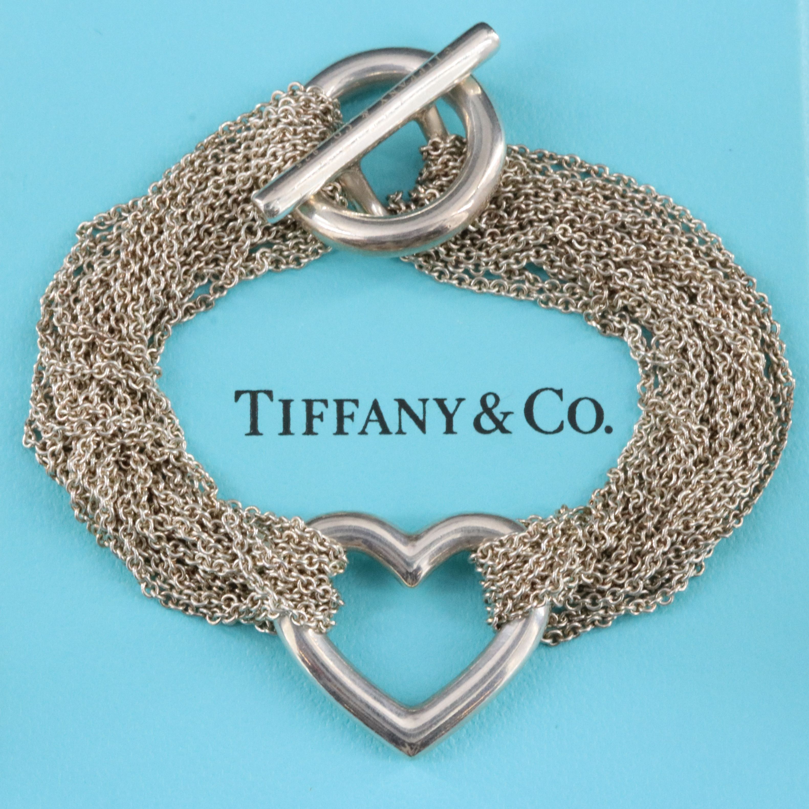 Tiffany & Co. Sterling Multi-Strand Heart Toggle Bracelet