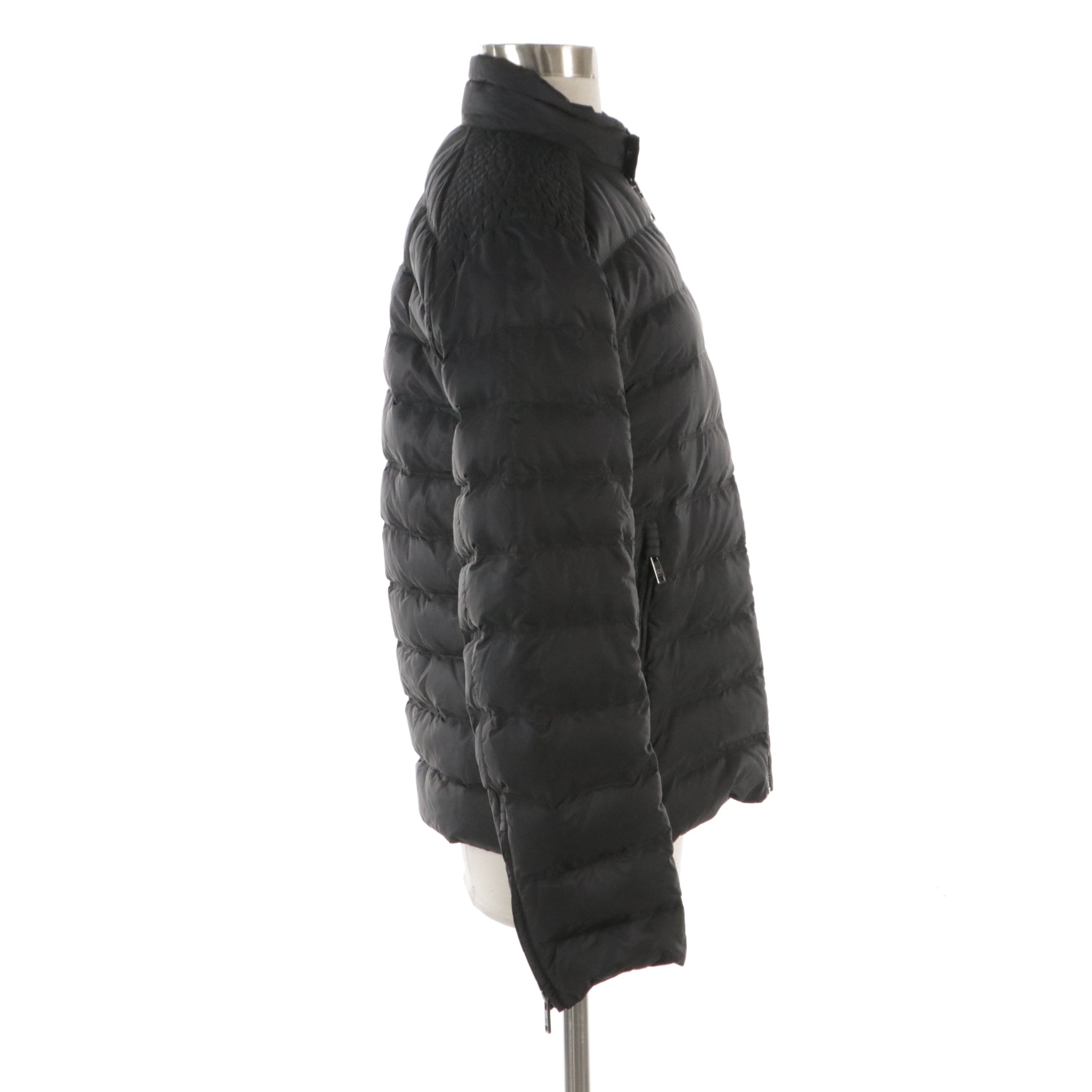 Prada Black Quilted Nylon Zip-Up Puffer Jacket
