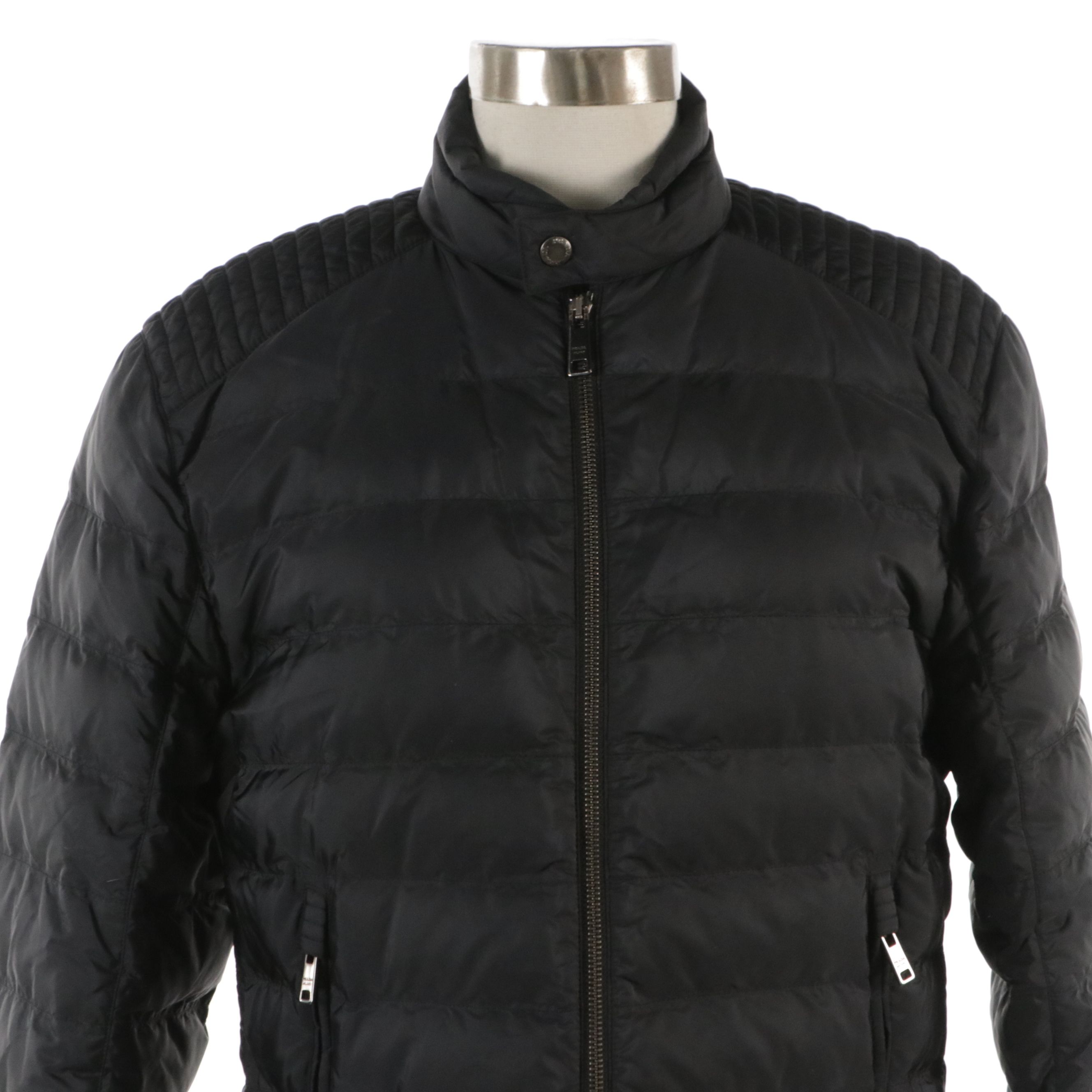 Prada Black Quilted Nylon Zip-Up Puffer Jacket