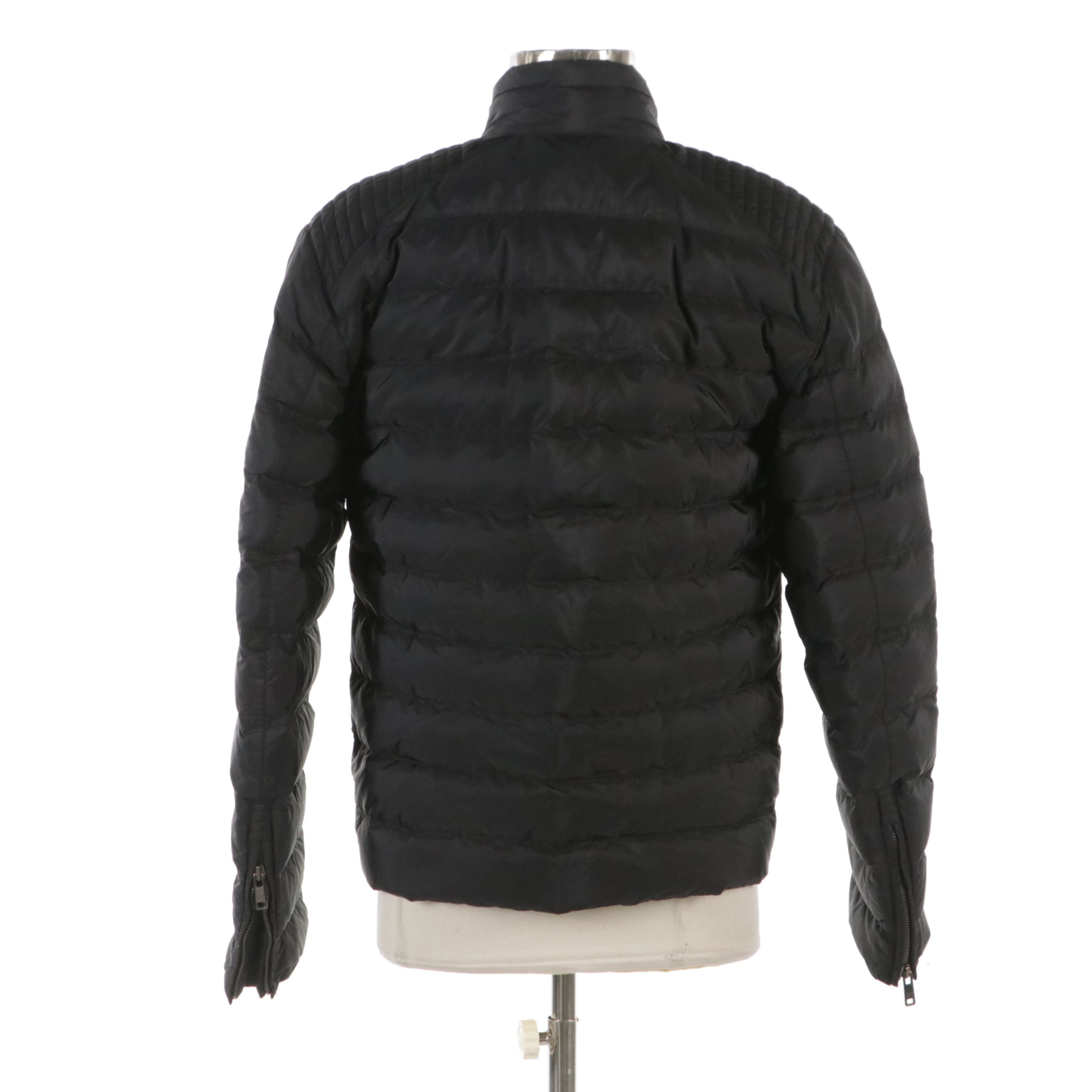Prada Black Quilted Nylon Zip-Up Puffer Jacket