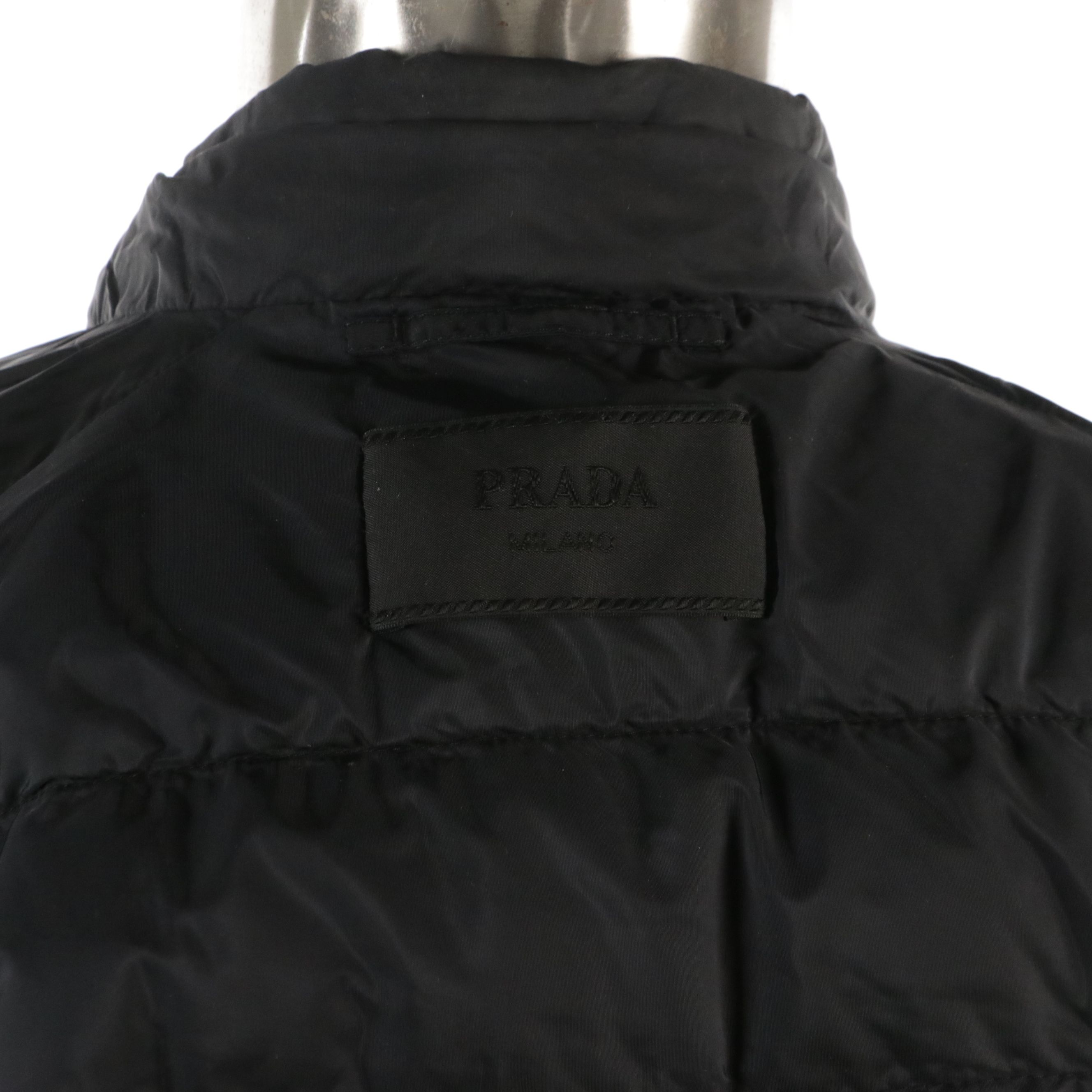 Prada Black Quilted Nylon Zip-Up Puffer Jacket