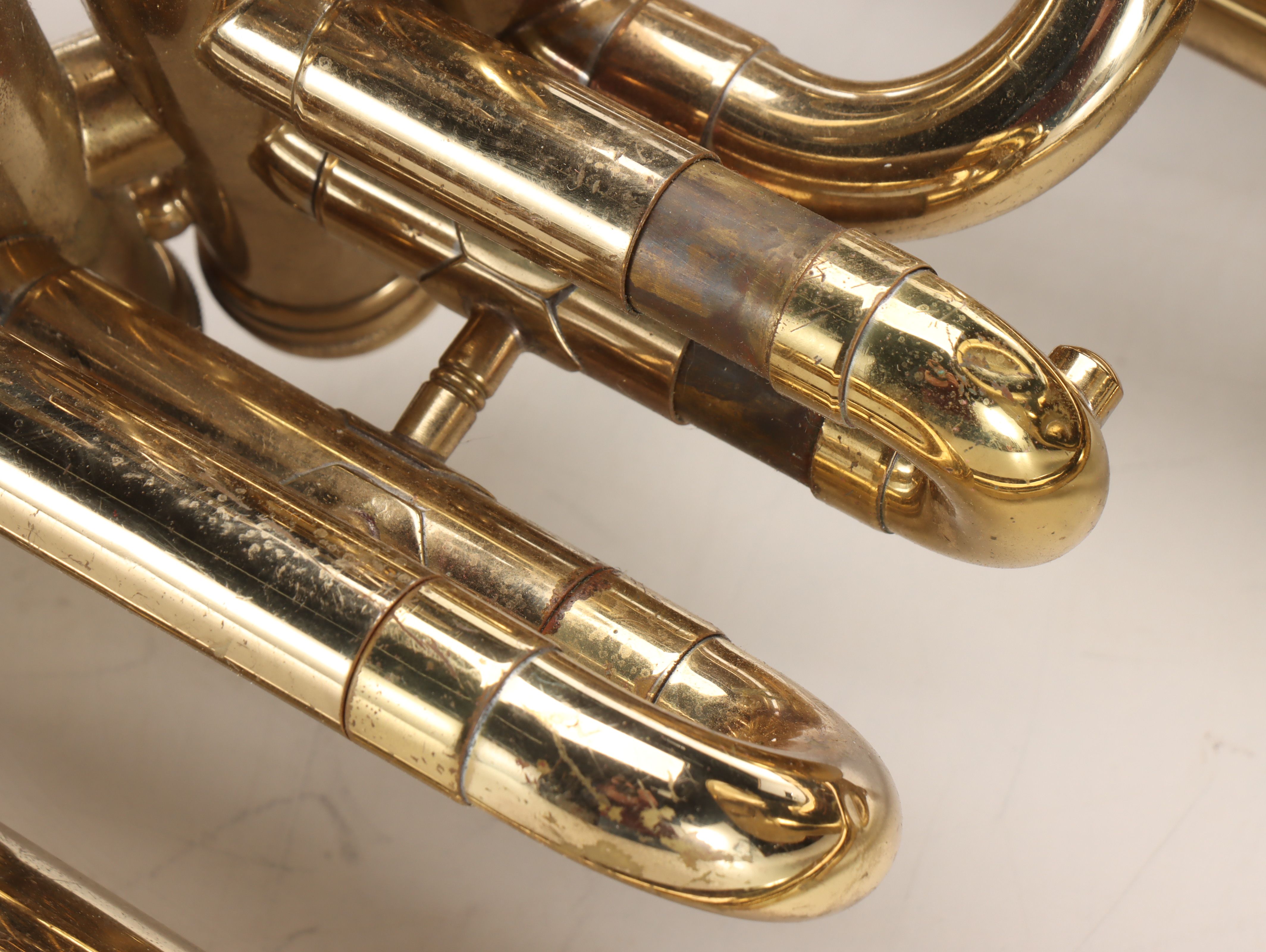 Pan American Gold Finish Trumpet and Baritone Horn with MOP Keys