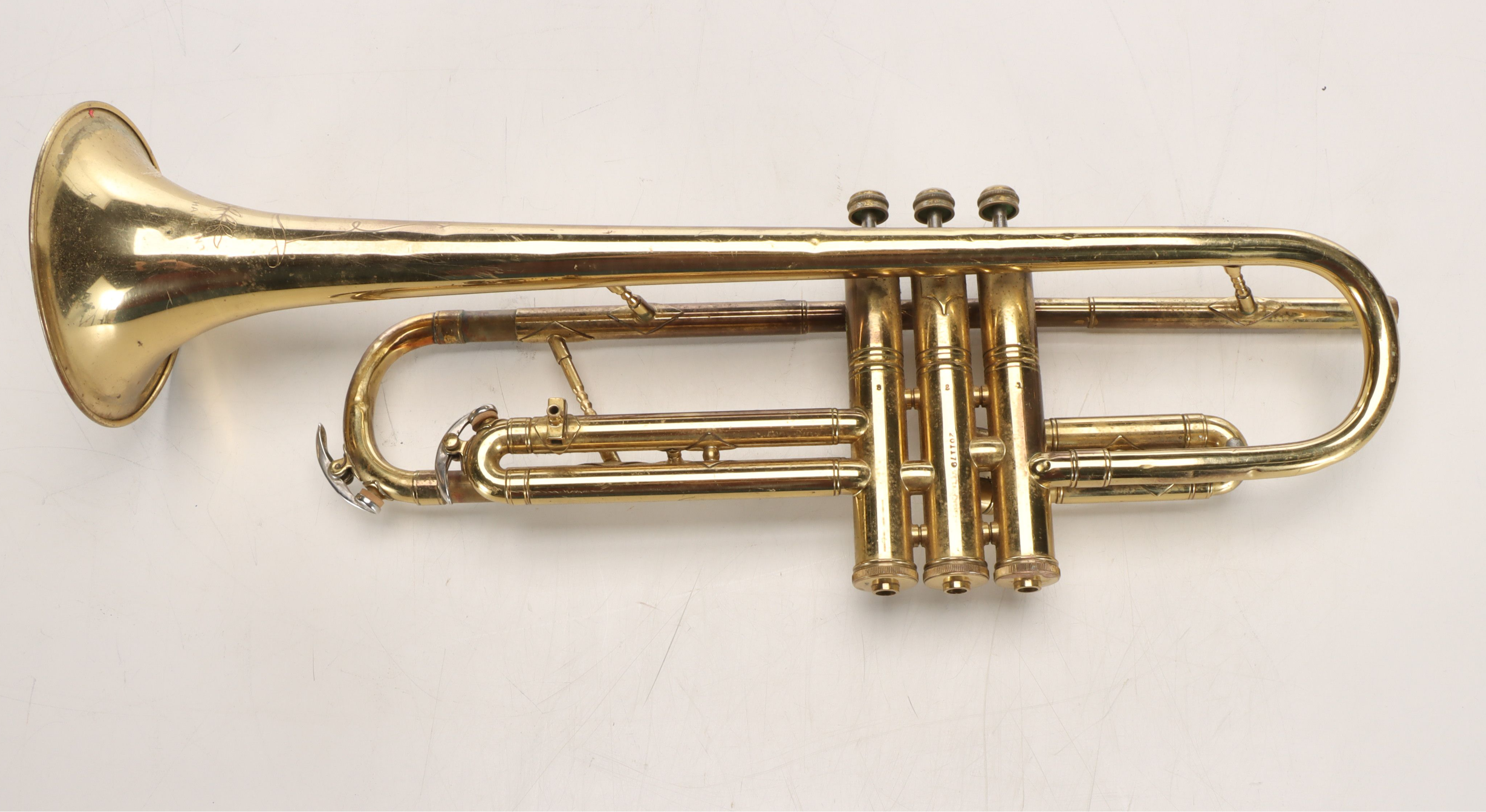 Pan American Gold Finish Trumpet and Baritone Horn with MOP Keys