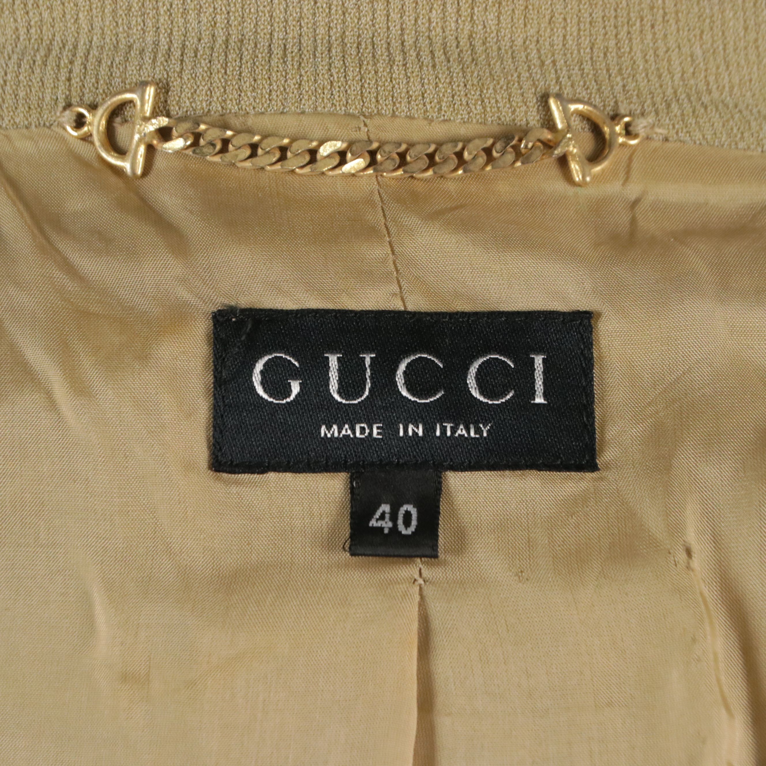 Gucci Wool Blend Three-Button Jacket with Flap Pockets