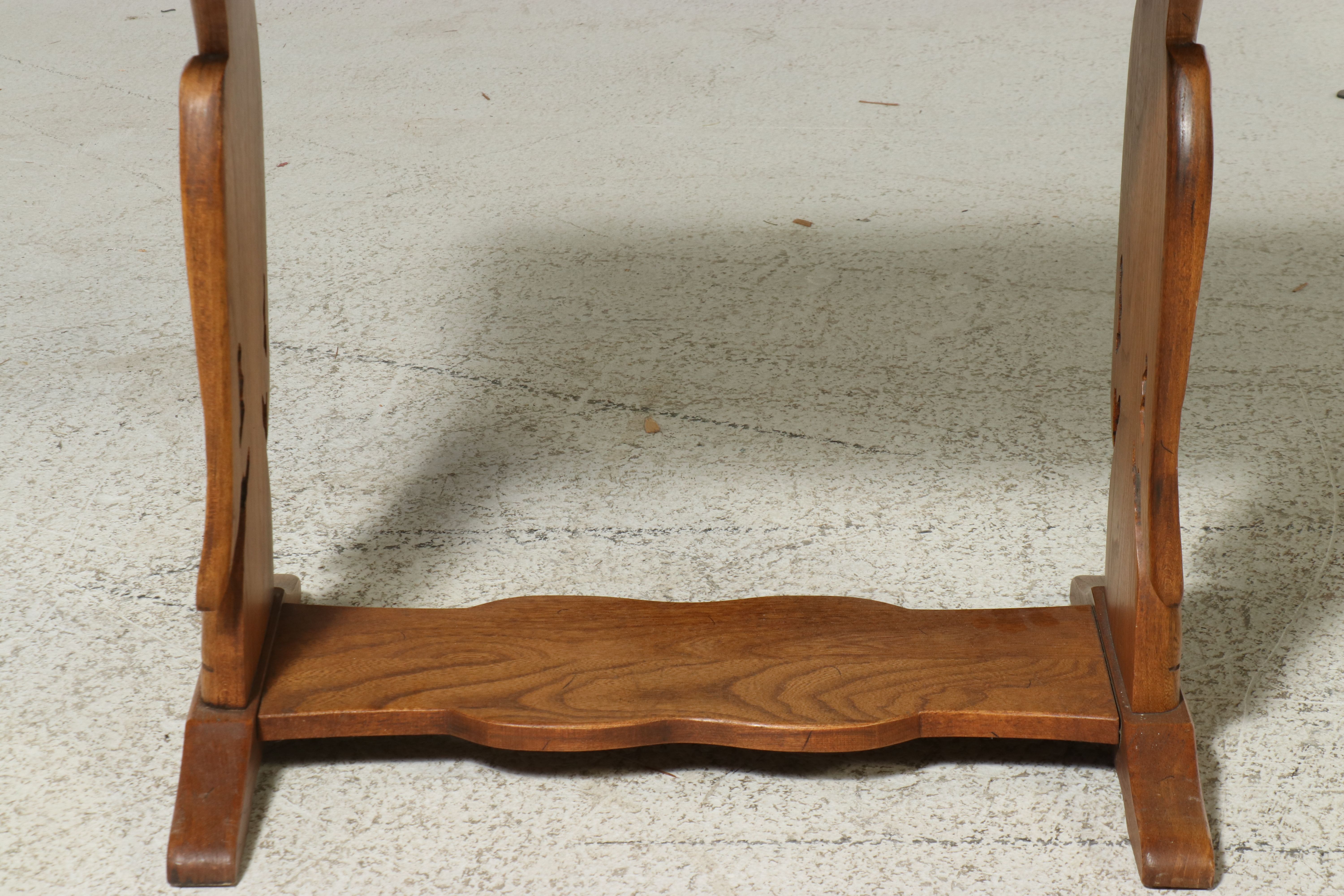 Bicentennial Commemorative Oak Trestle Side Table, 1976