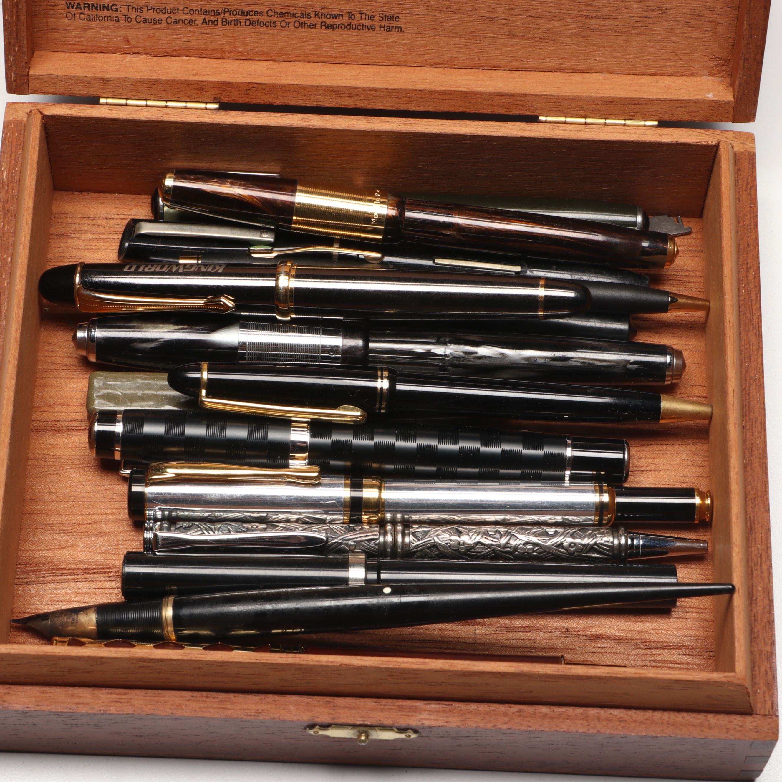 Waterford "Kilbarry" Fountain Pen with More Pens, Cigar Box and Lion Doorstop