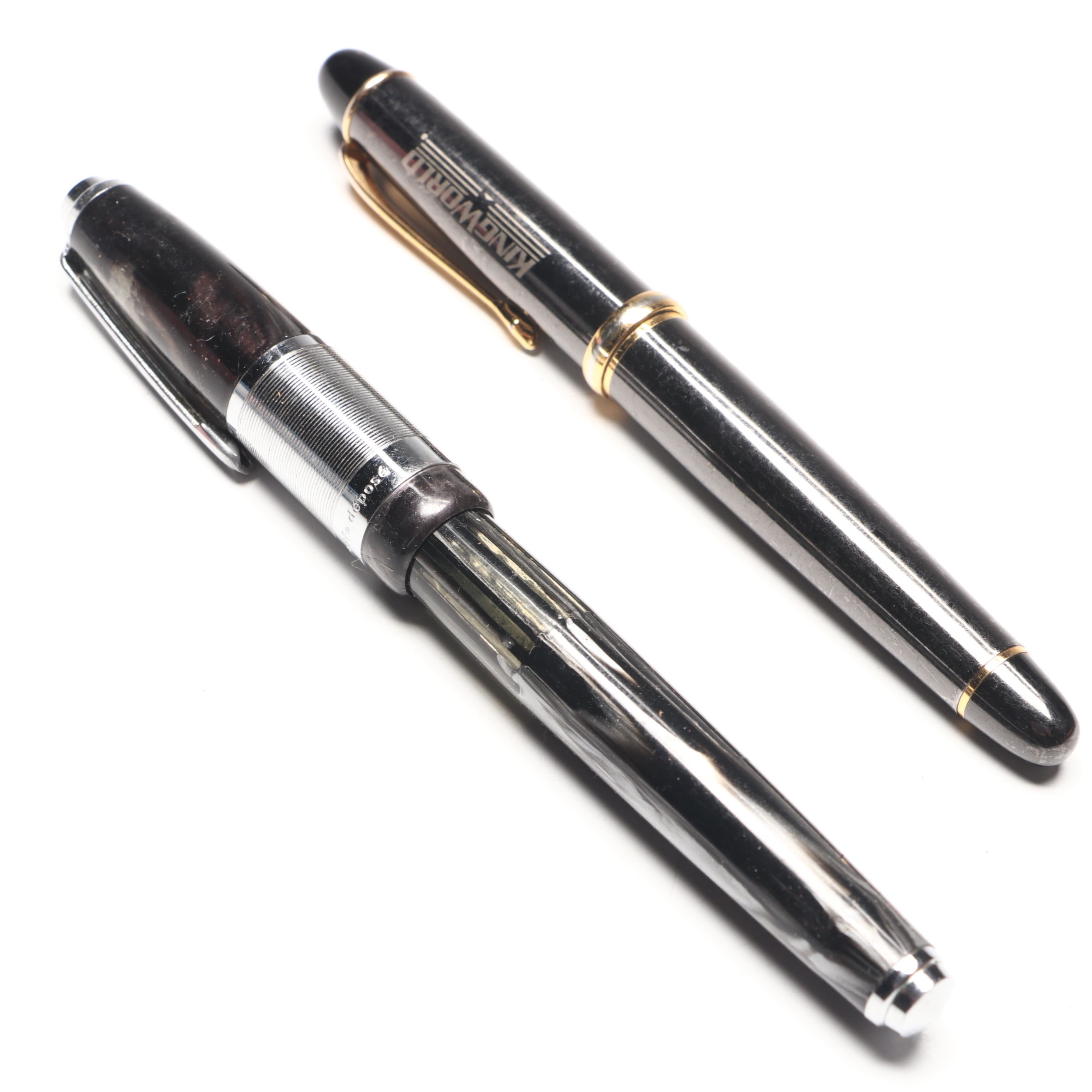 Waterford "Kilbarry" Fountain Pen with More Pens, Cigar Box and Lion Doorstop