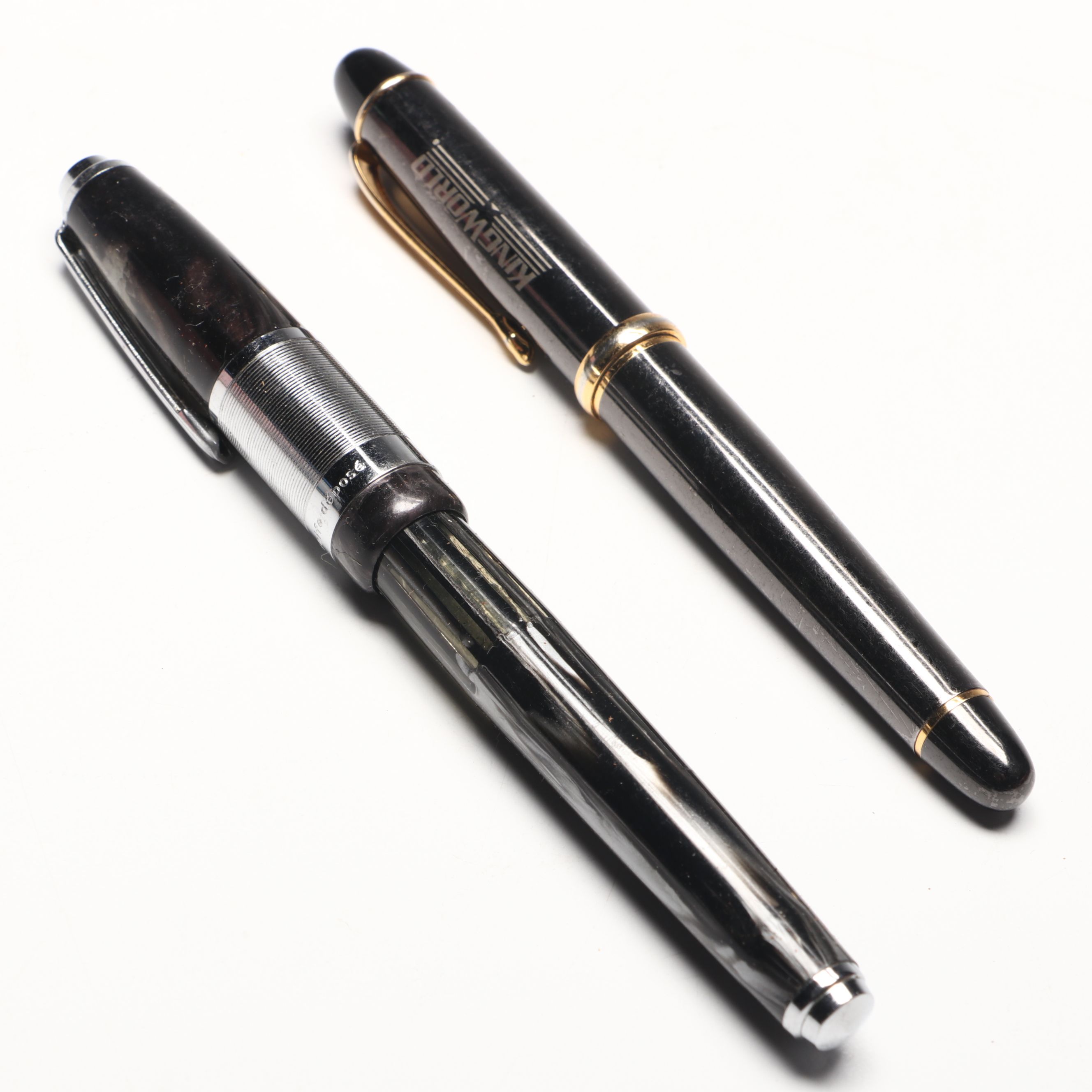 Waterford "Kilbarry" Fountain Pen with More Pens, Cigar Box and Lion Doorstop