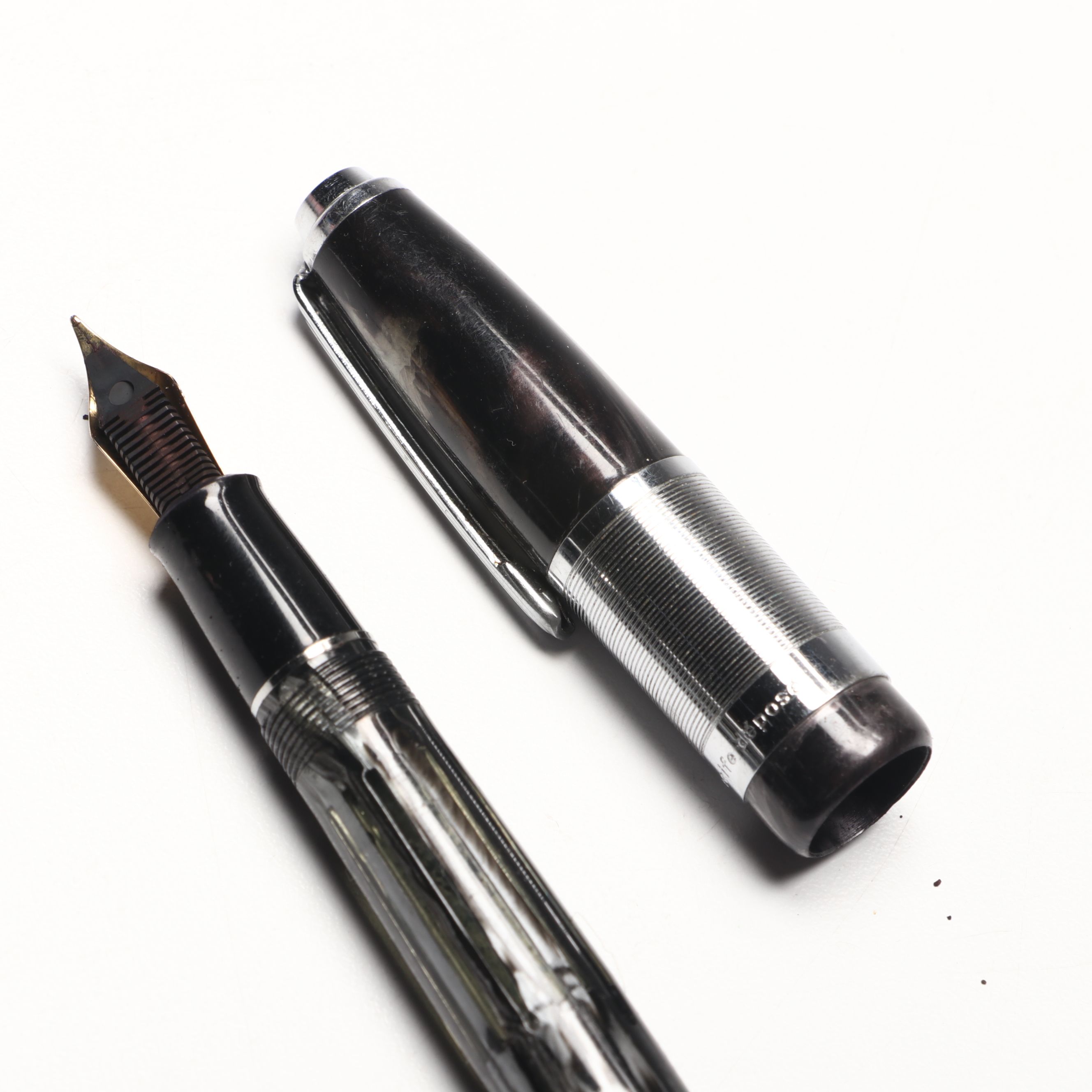 Waterford "Kilbarry" Fountain Pen with More Pens, Cigar Box and Lion Doorstop