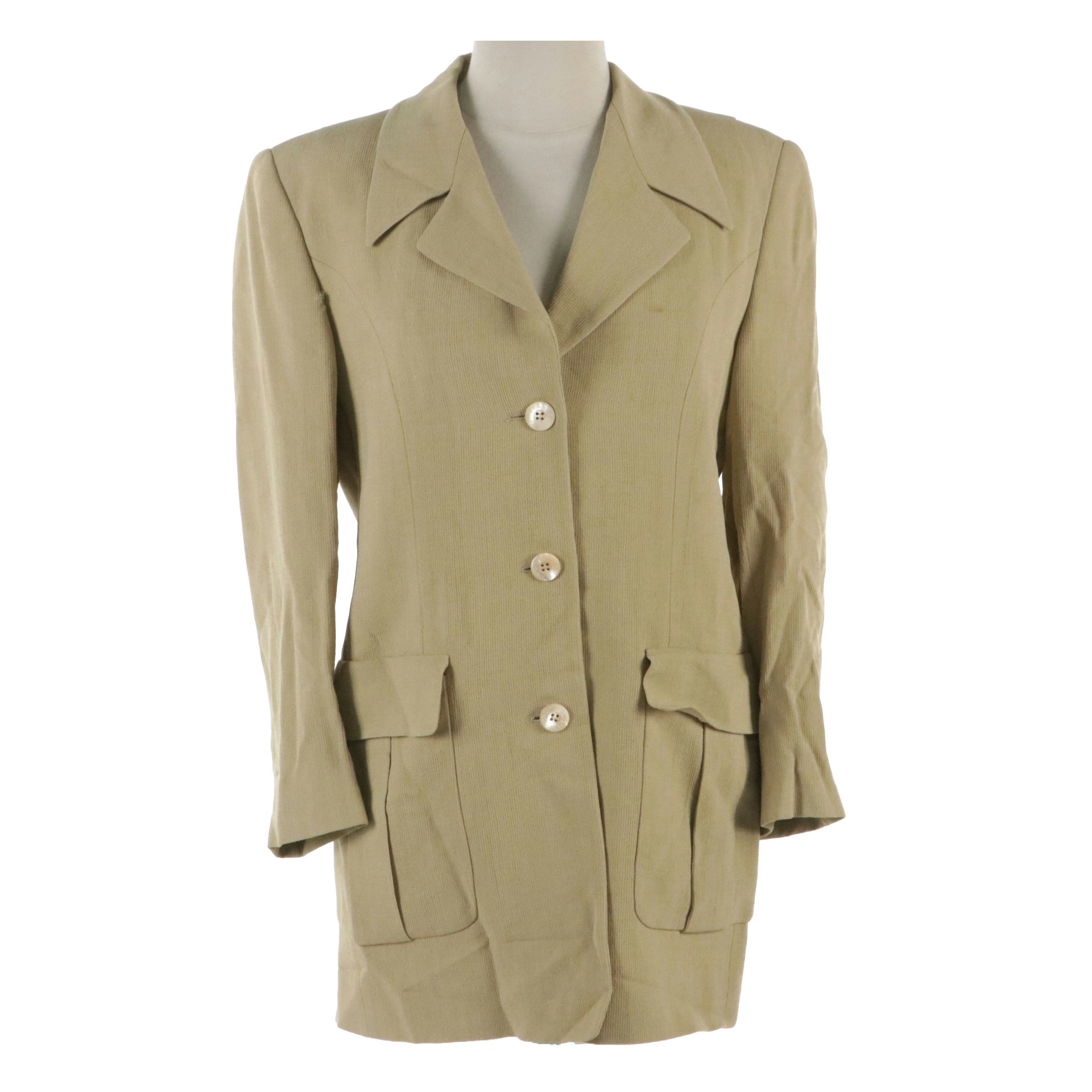 Gucci Wool Blend Three-Button Jacket with Flap Pockets