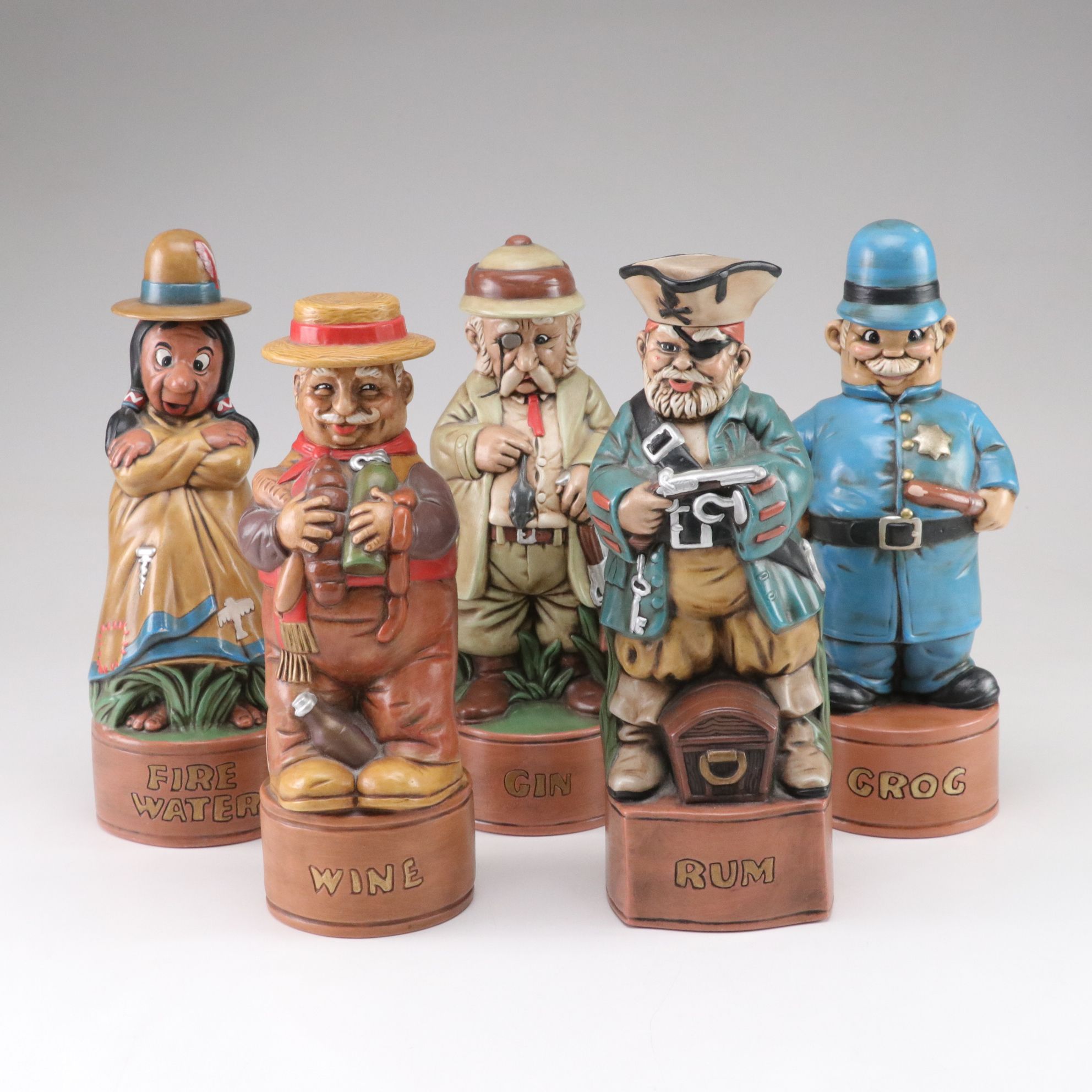 Alberta's Mold Ceramic Figural Decanters, 1960-70s