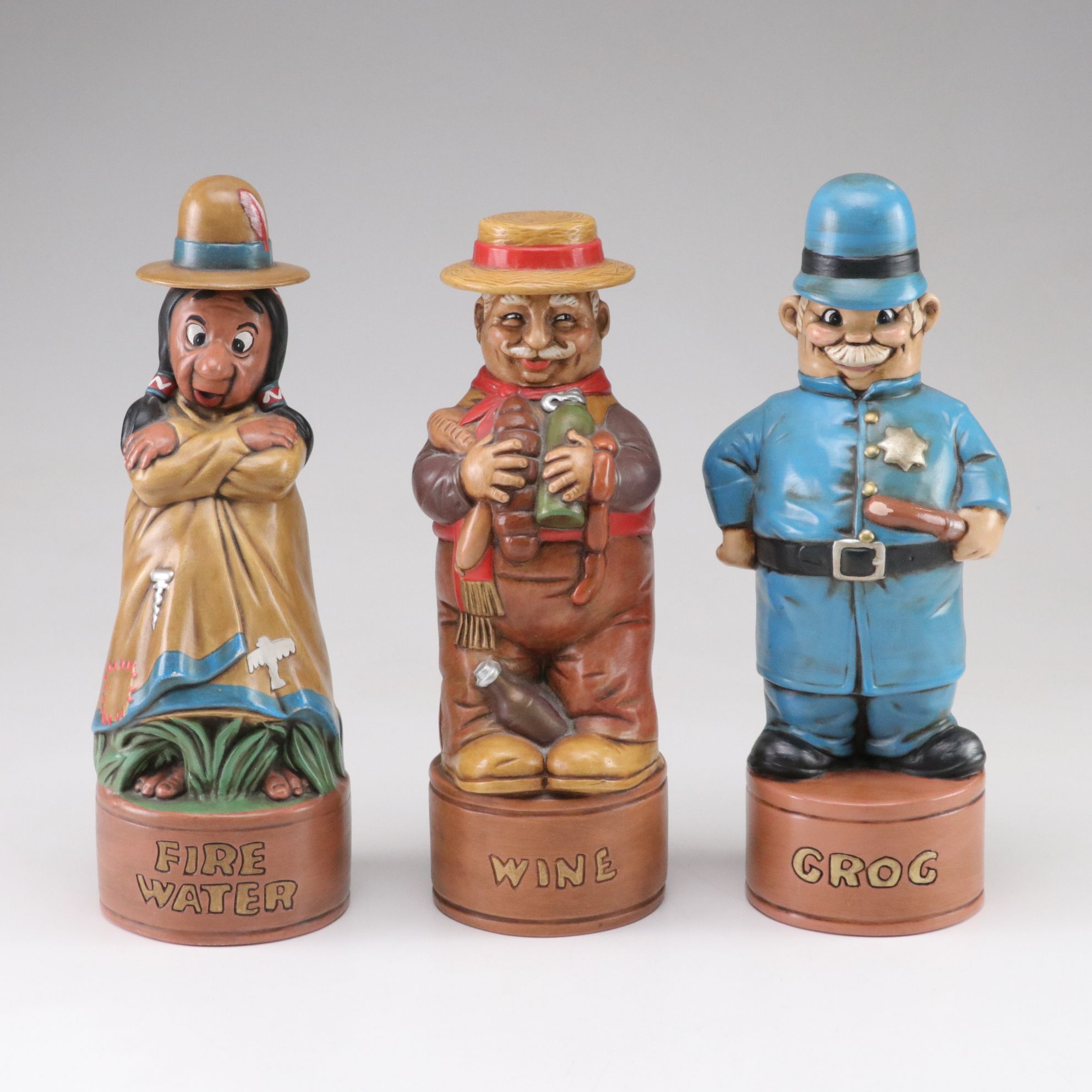 Alberta's Mold Ceramic Figural Decanters, 1960-70s