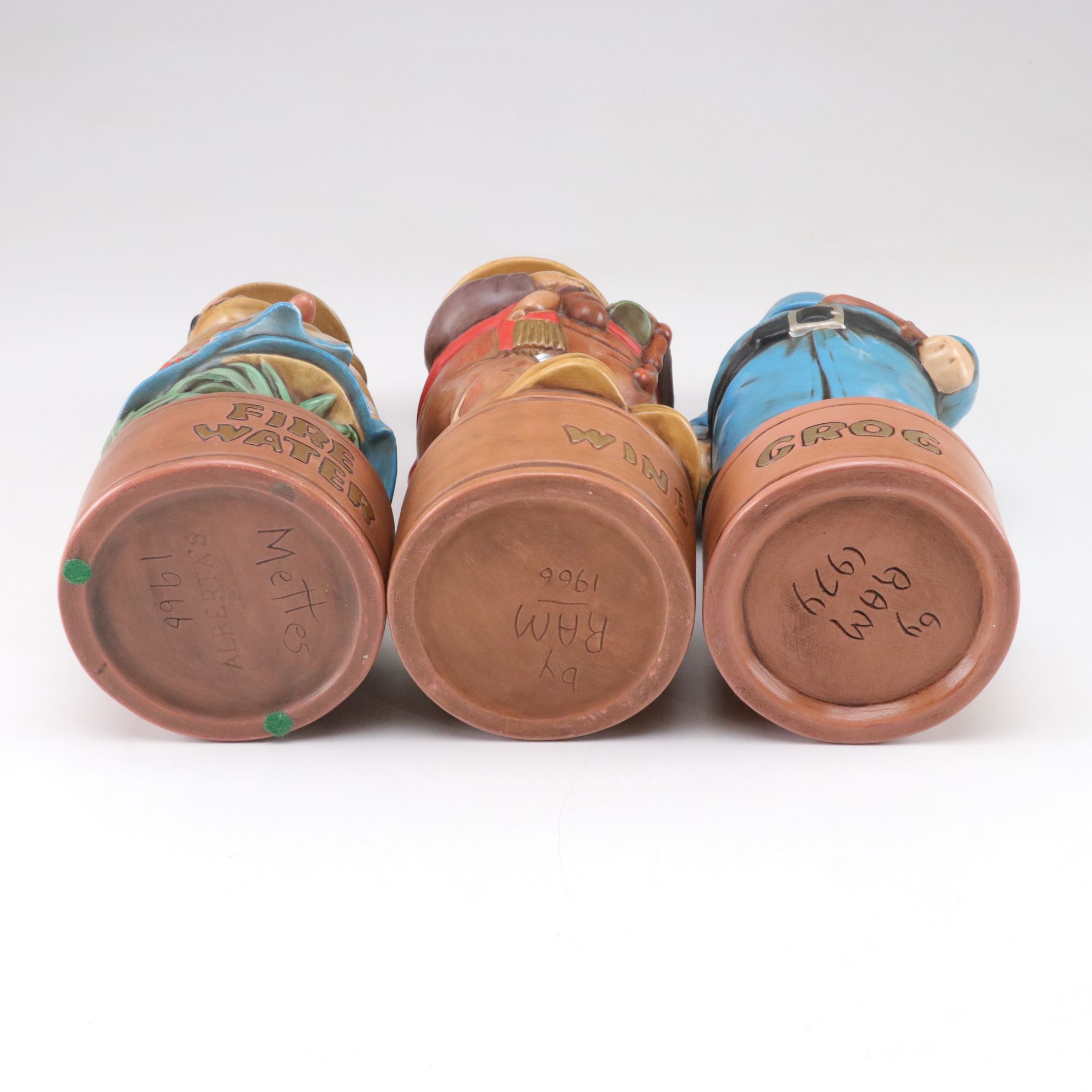 Alberta's Mold Ceramic Figural Decanters, 1960-70s