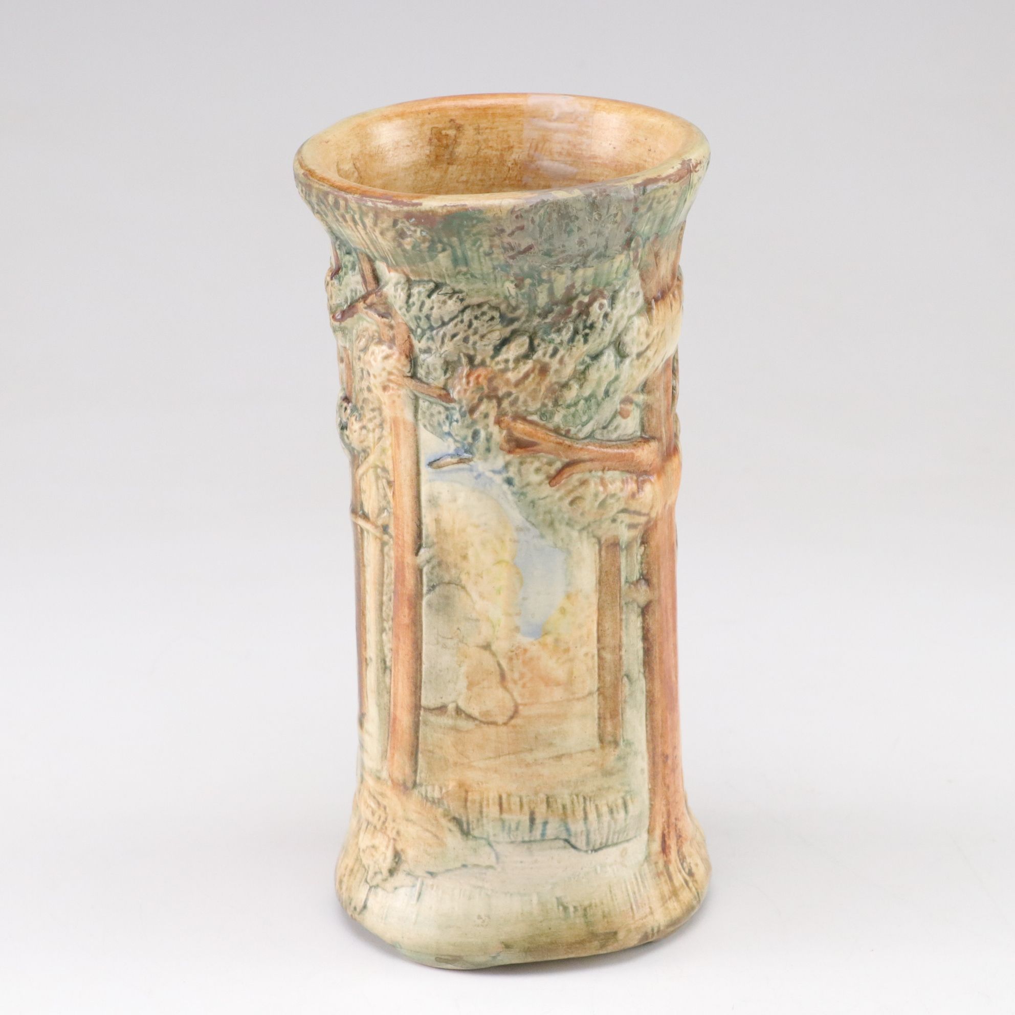 Weller Pottery "Forest" Pitcher and Vase, Early 20th C.