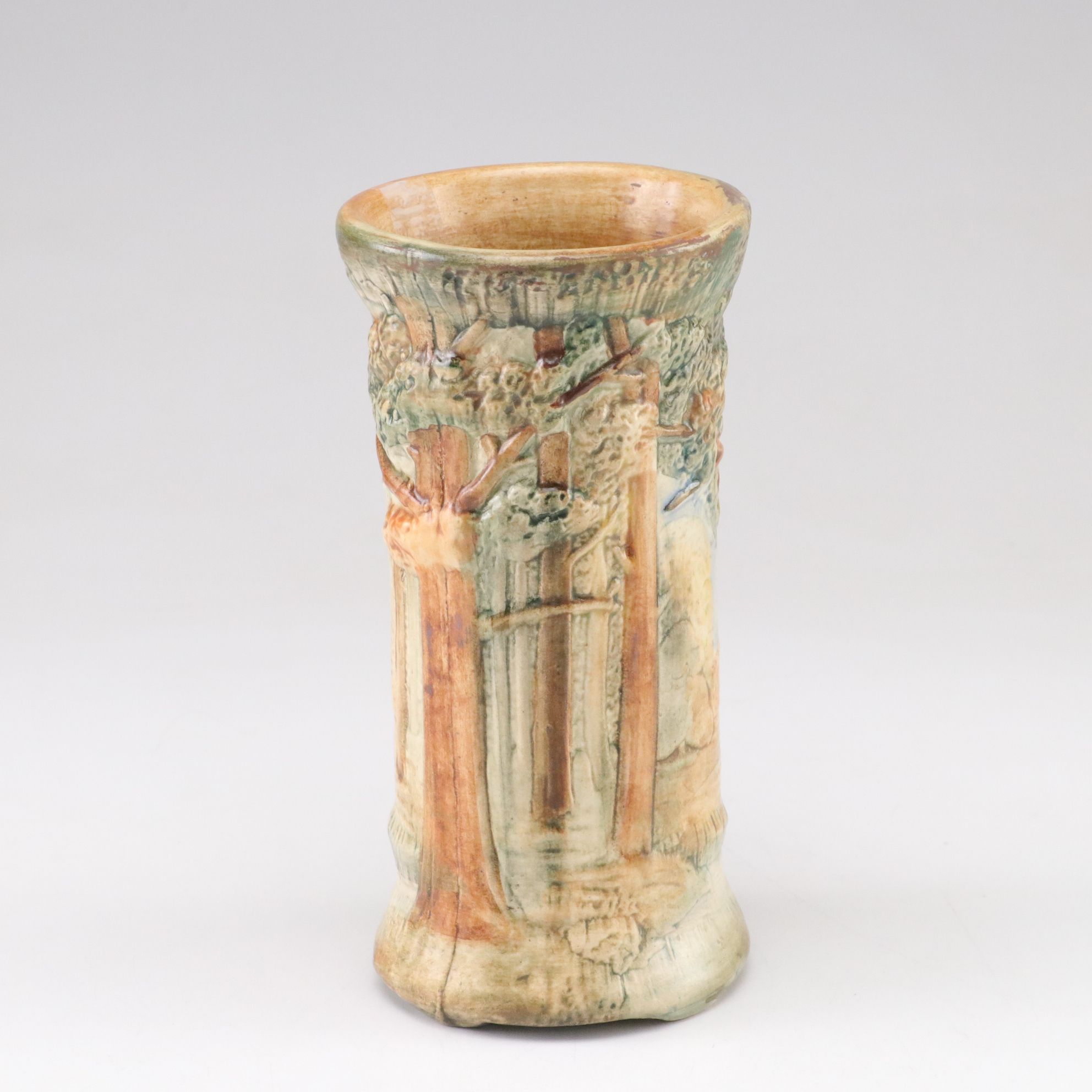 Weller Pottery "Forest" Pitcher and Vase, Early 20th C.