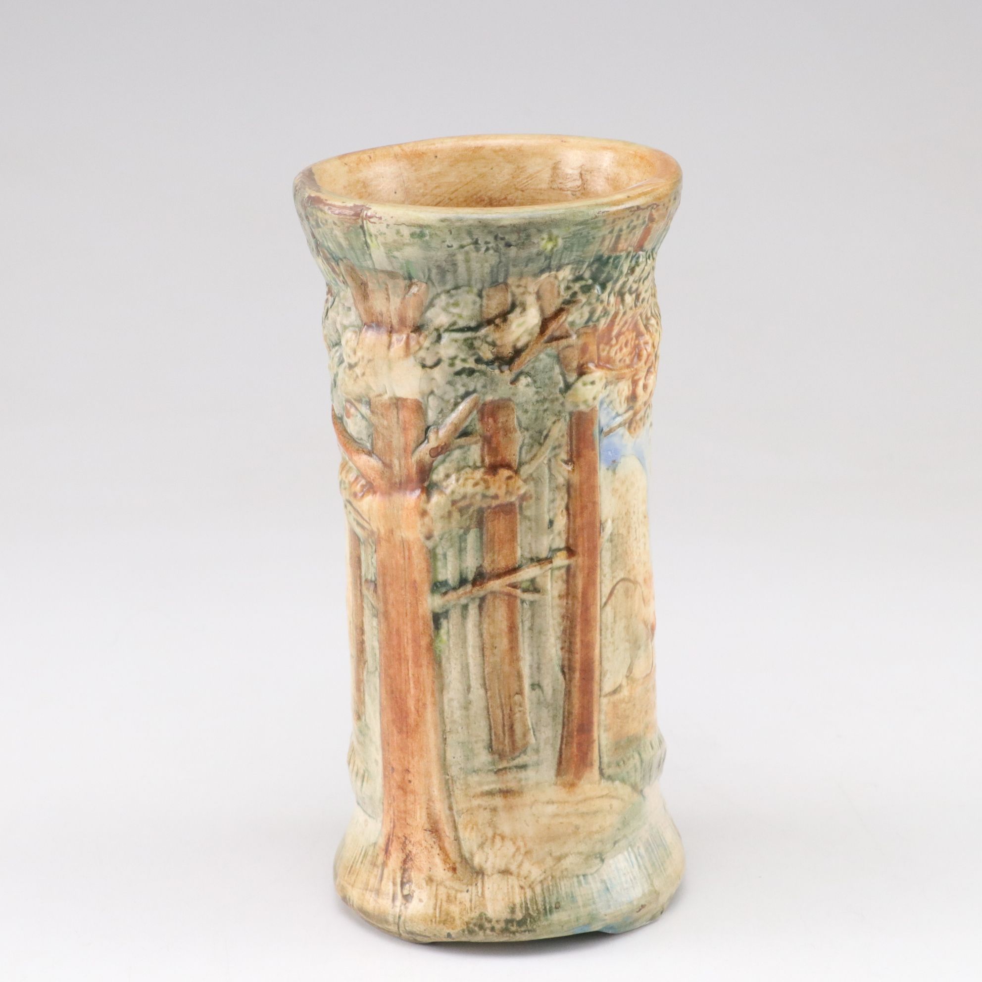 Weller Pottery "Forest" Pitcher and Vase, Early 20th C.