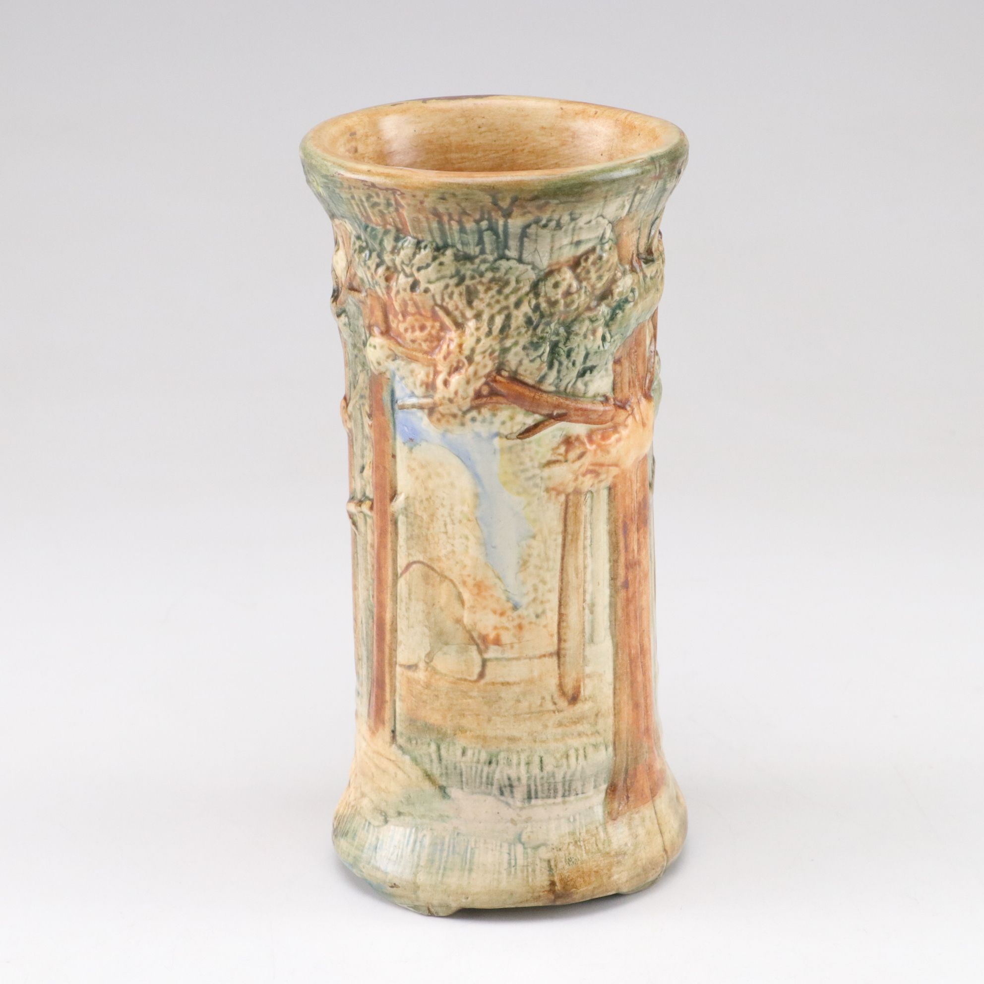 Weller Pottery "Forest" Pitcher and Vase, Early 20th C.