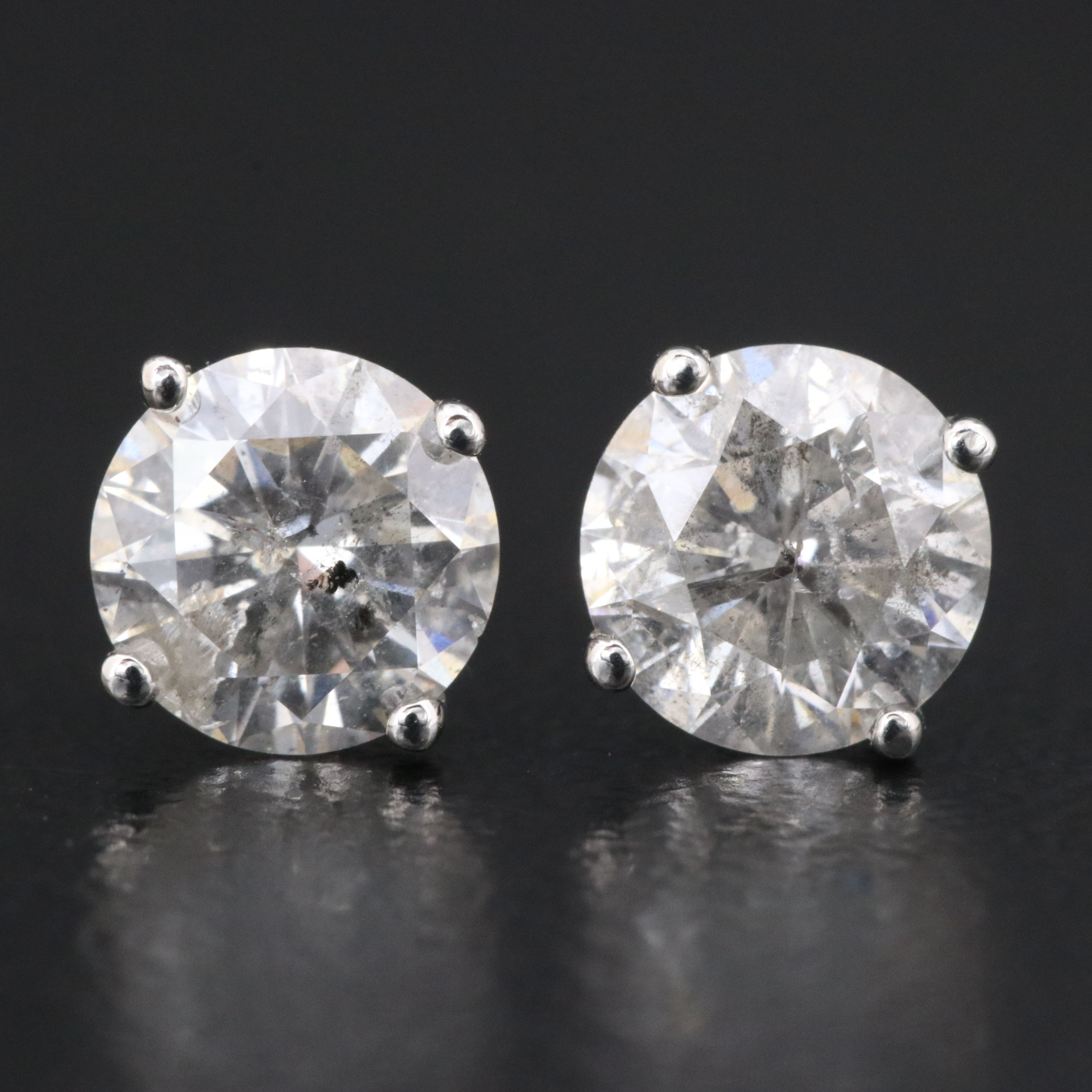 14K 1.29 CTW Diamond Martini Solitaire Earrings