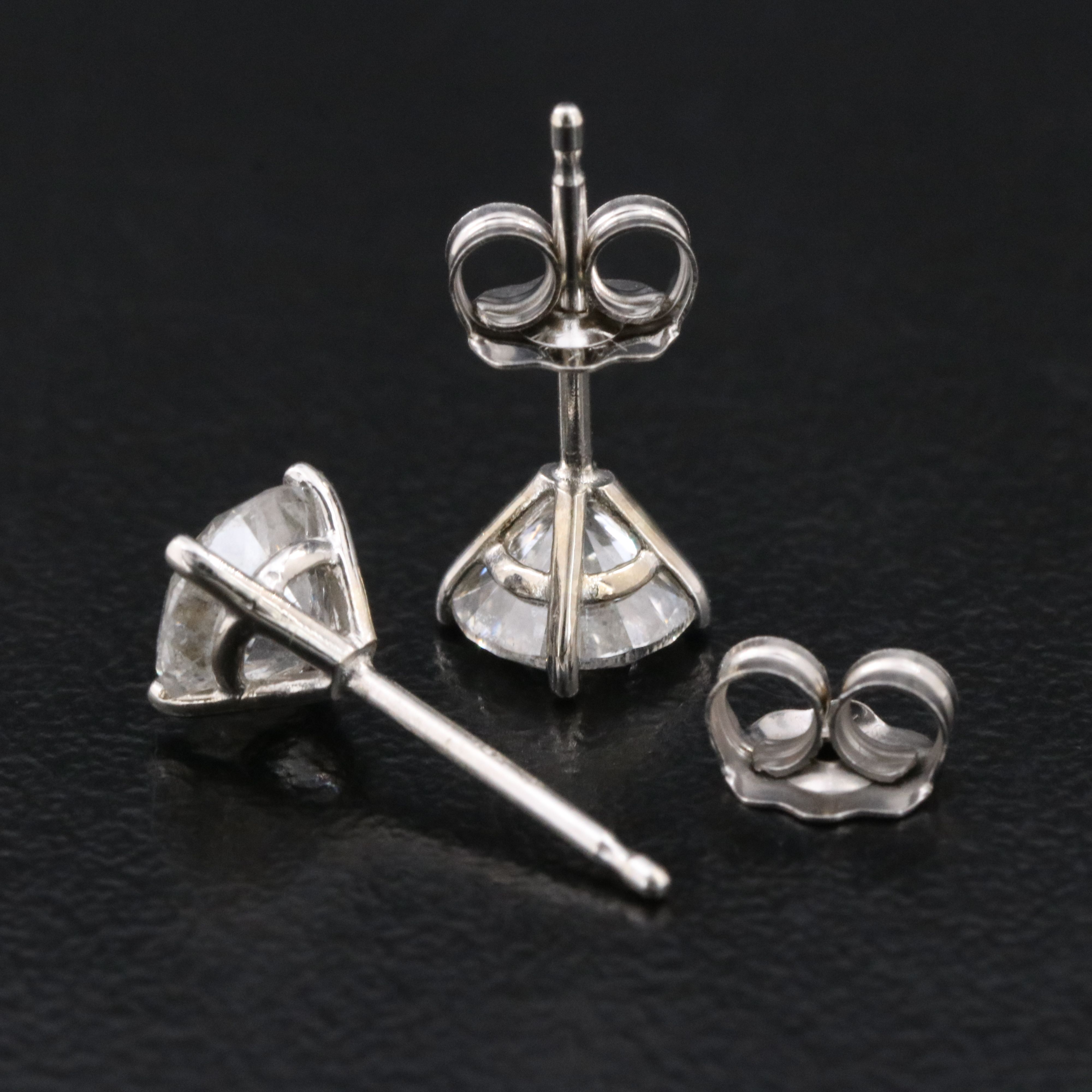 14K 1.29 CTW Diamond Martini Solitaire Earrings